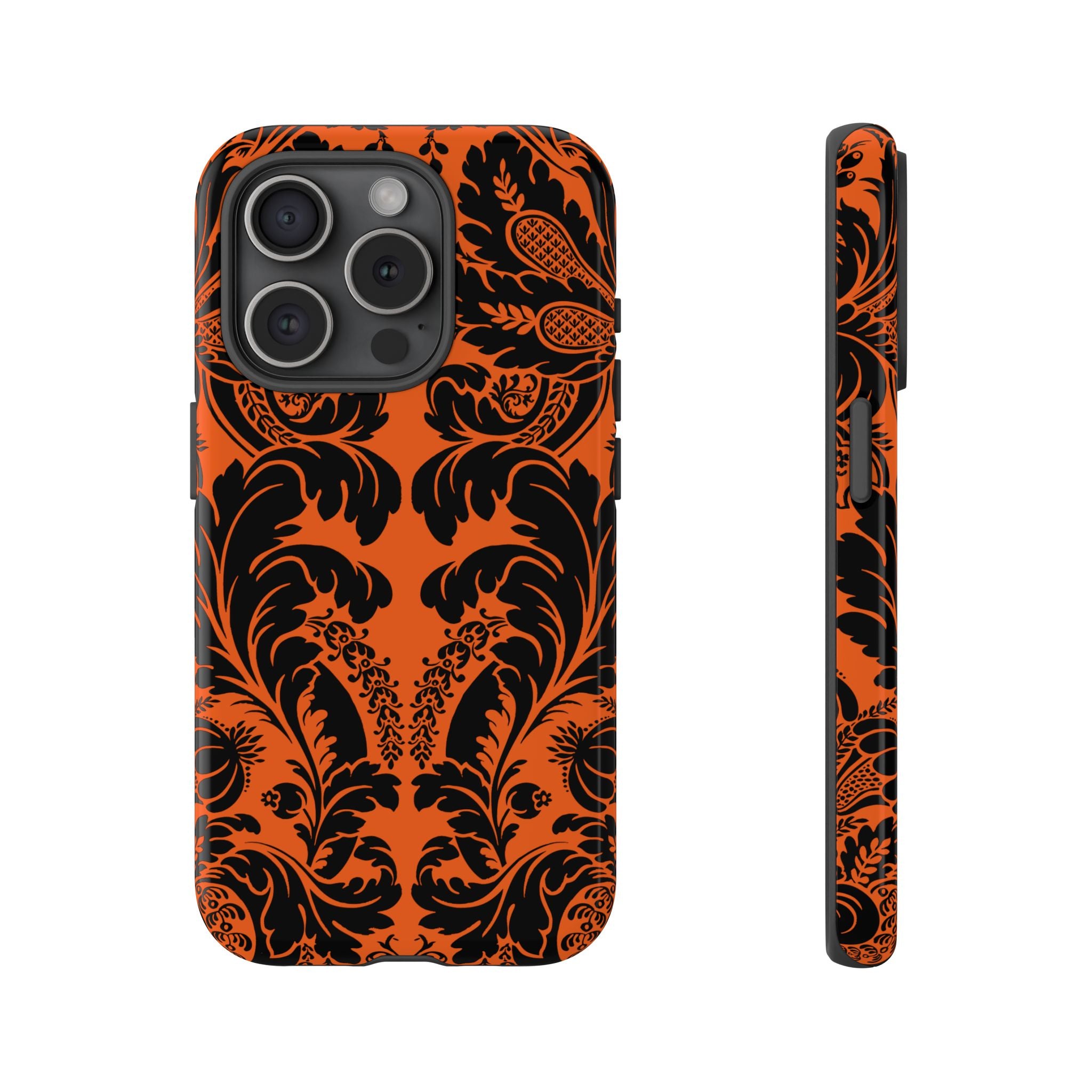 Elegant Phone Case with Orange Floral Design | Tough Cases, Smartphone Cover, Gift for Her, Floral Patterns, Stylish Accessories