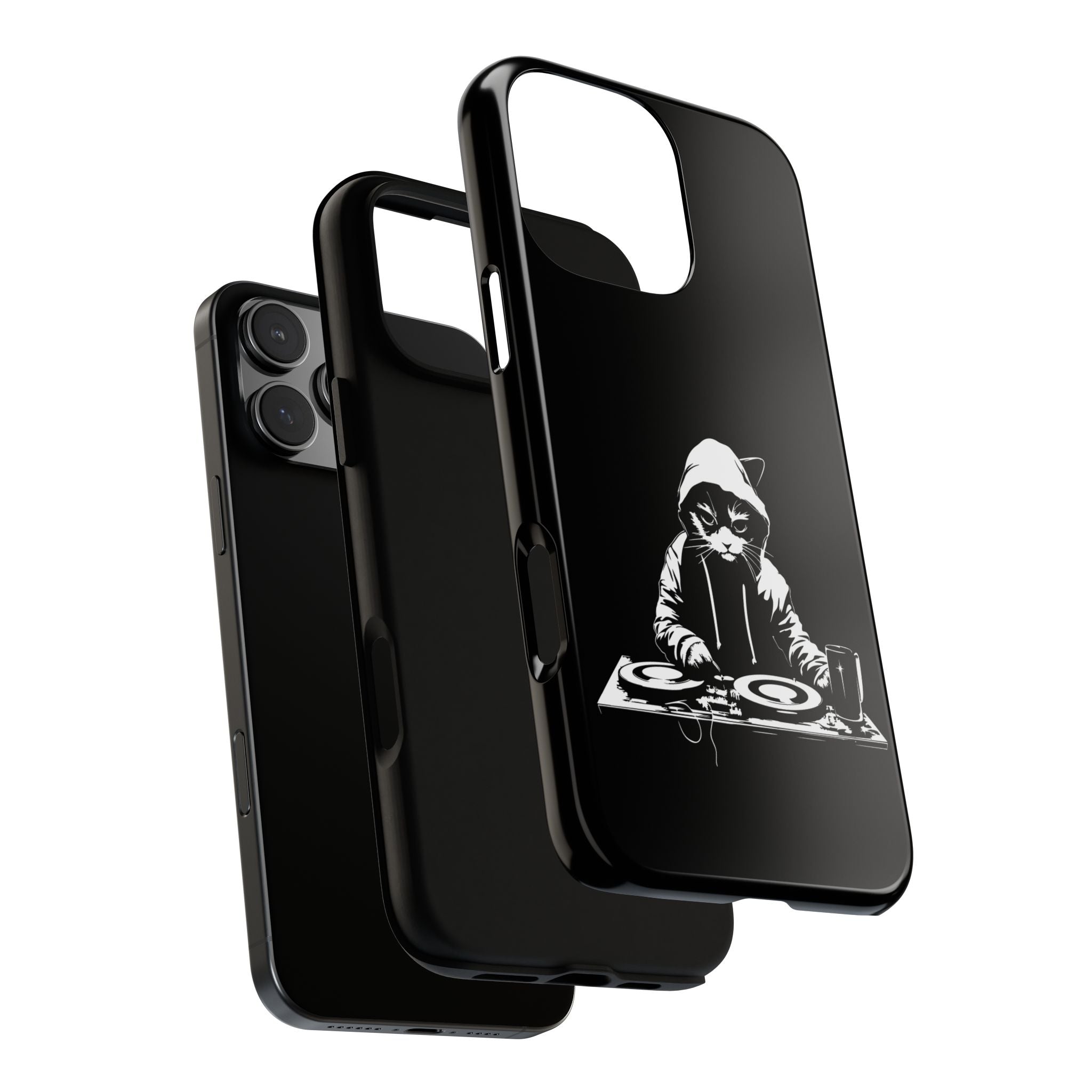 DJ Cat Phone Case, Tough Phone Cover, Pet Lover Gift, Music Enthusiast Accessory, Cute Cat Decor, Unique Case Design