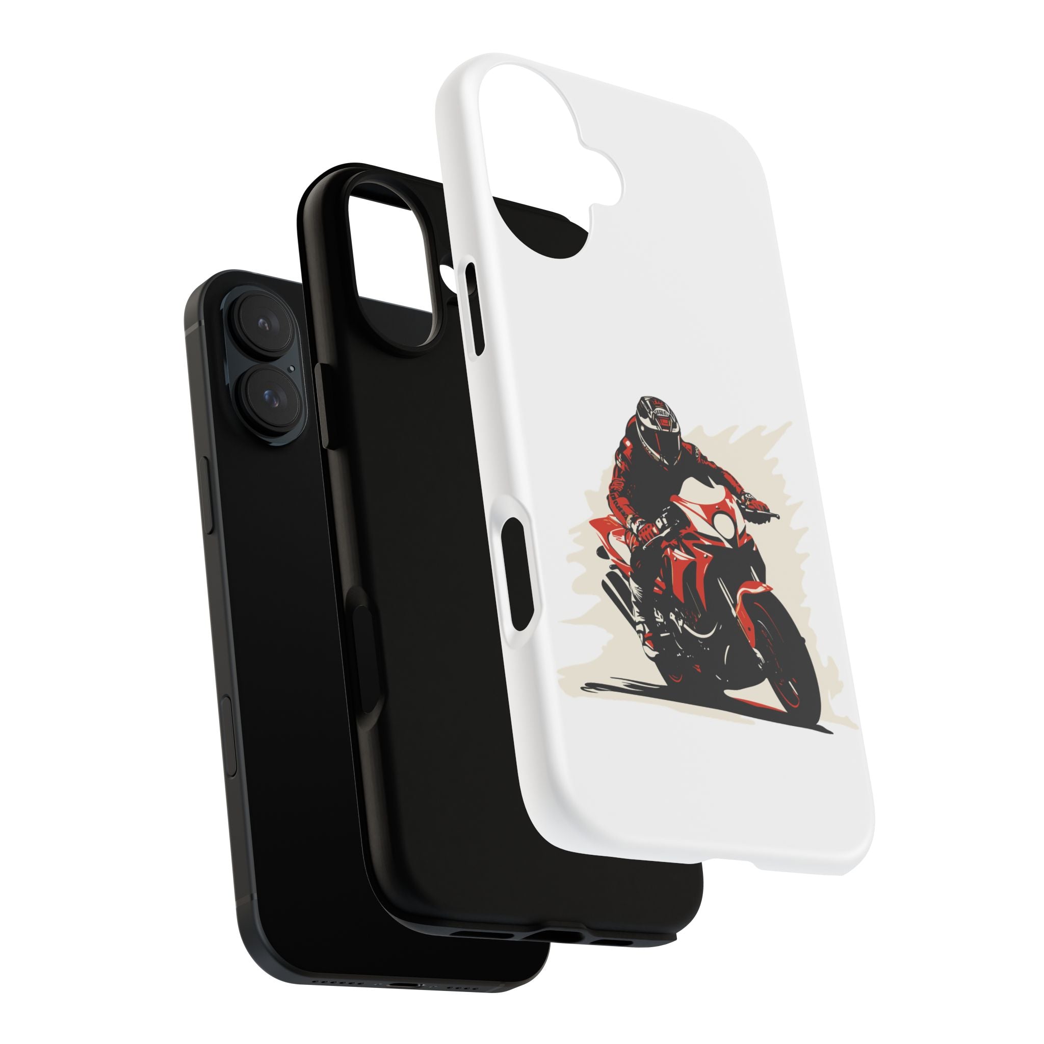 Motorcycle Phone Case, Tough Cases for Riders, Biker Accessory, Gifts for Motorcyclists, Red Bike Design