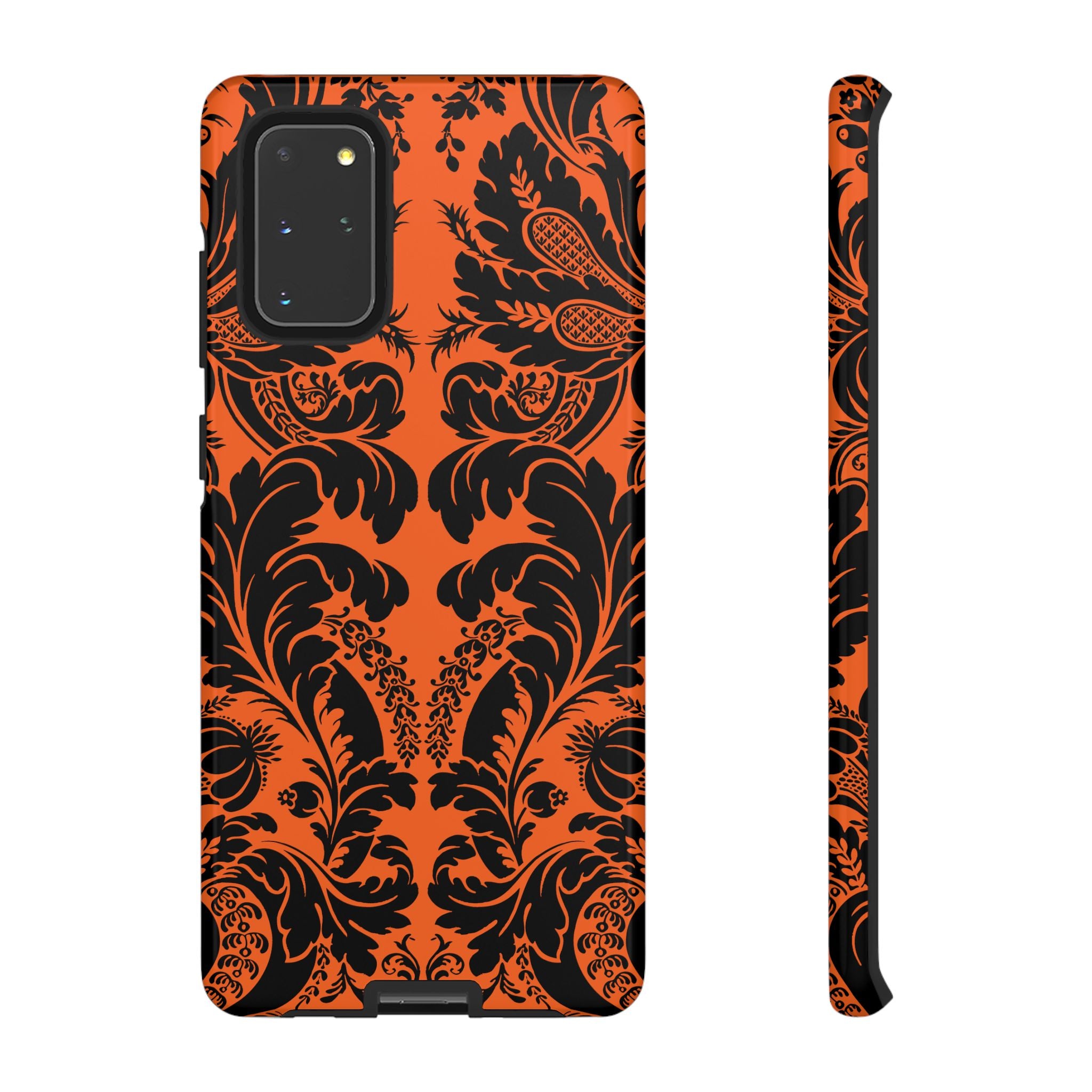 Elegant Phone Case with Orange Floral Design | Tough Cases, Smartphone Cover, Gift for Her, Floral Patterns, Stylish Accessories