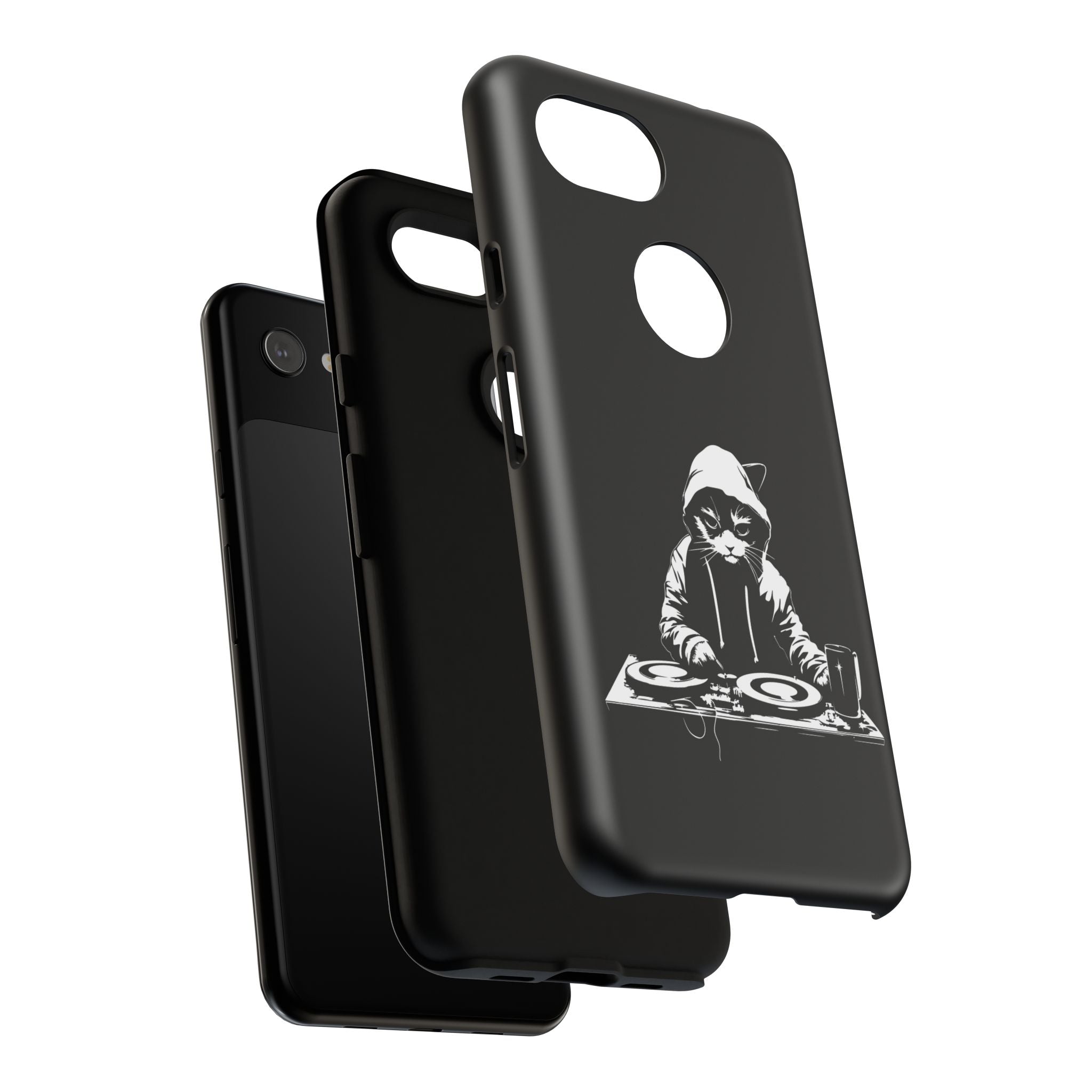DJ Cat Phone Case, Tough Phone Cover, Pet Lover Gift, Music Enthusiast Accessory, Cute Cat Decor, Unique Case Design