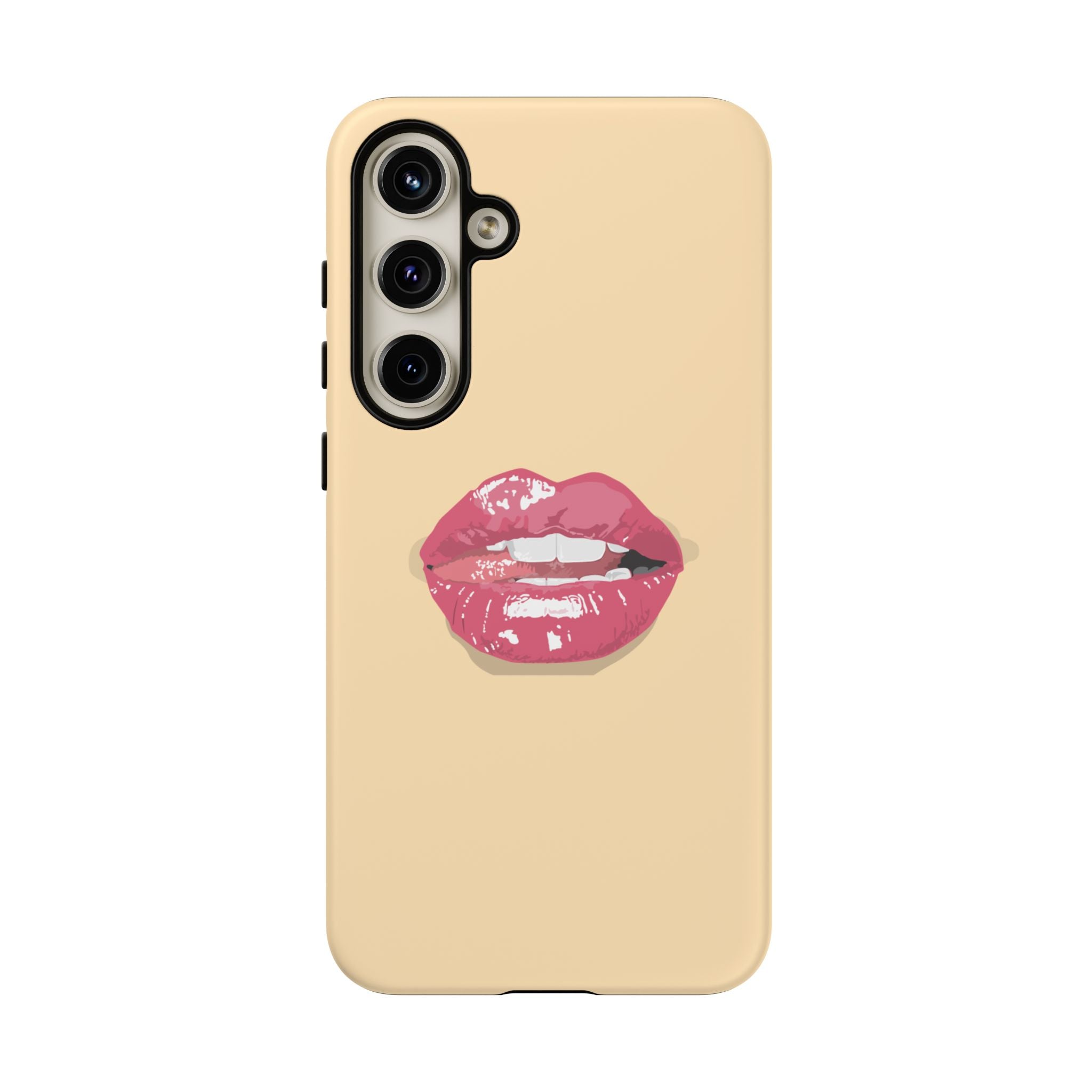 Stylish Phone Case with Lip Print, Trendy Mobile Cover, Fashion Accessory, Gift for Her, Cute Cell Phone Case
