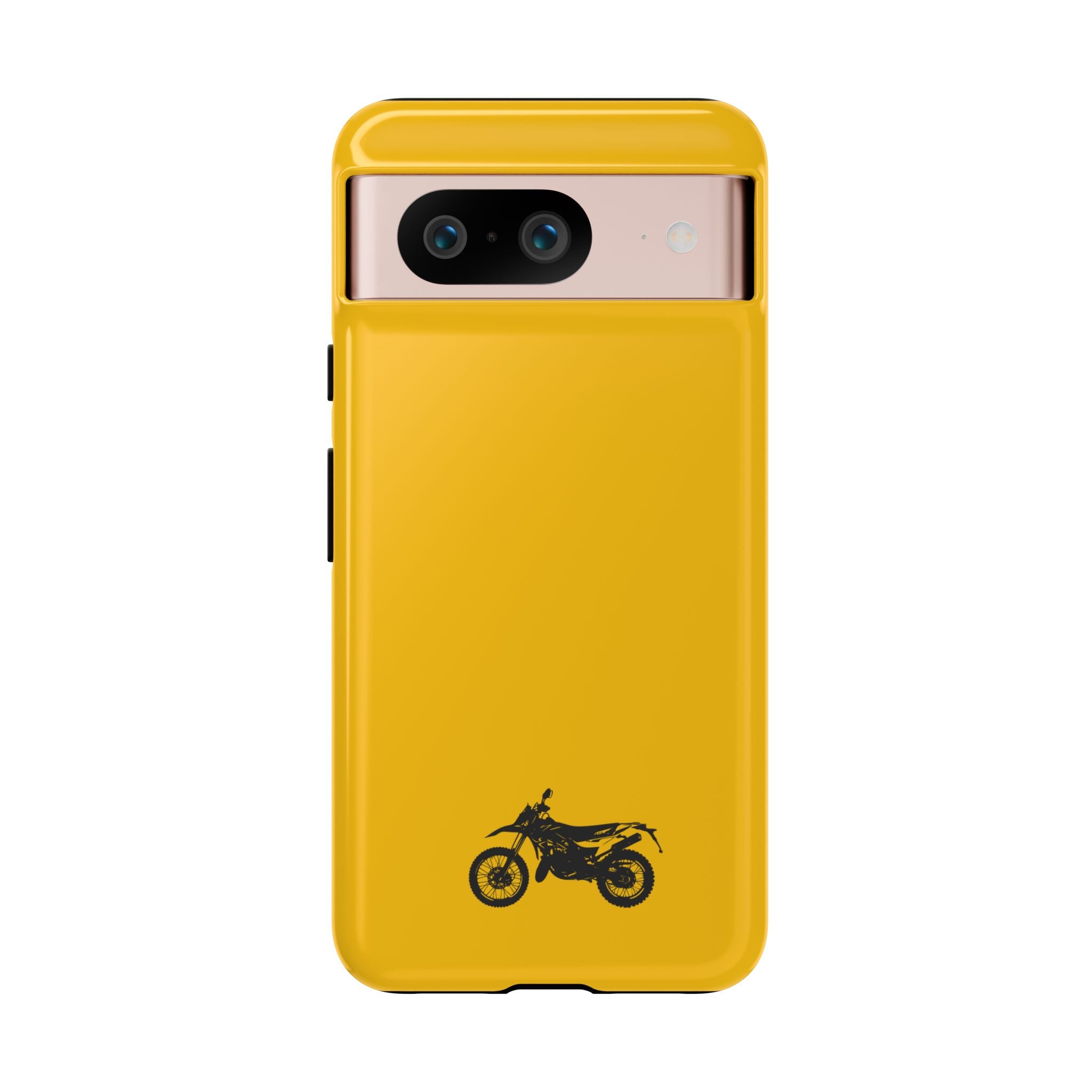 Motorcycle Phone Case, Tough Phone Cover, Gift for Bikers, Durable Tech Accessory, Yellow Motorcycle Design