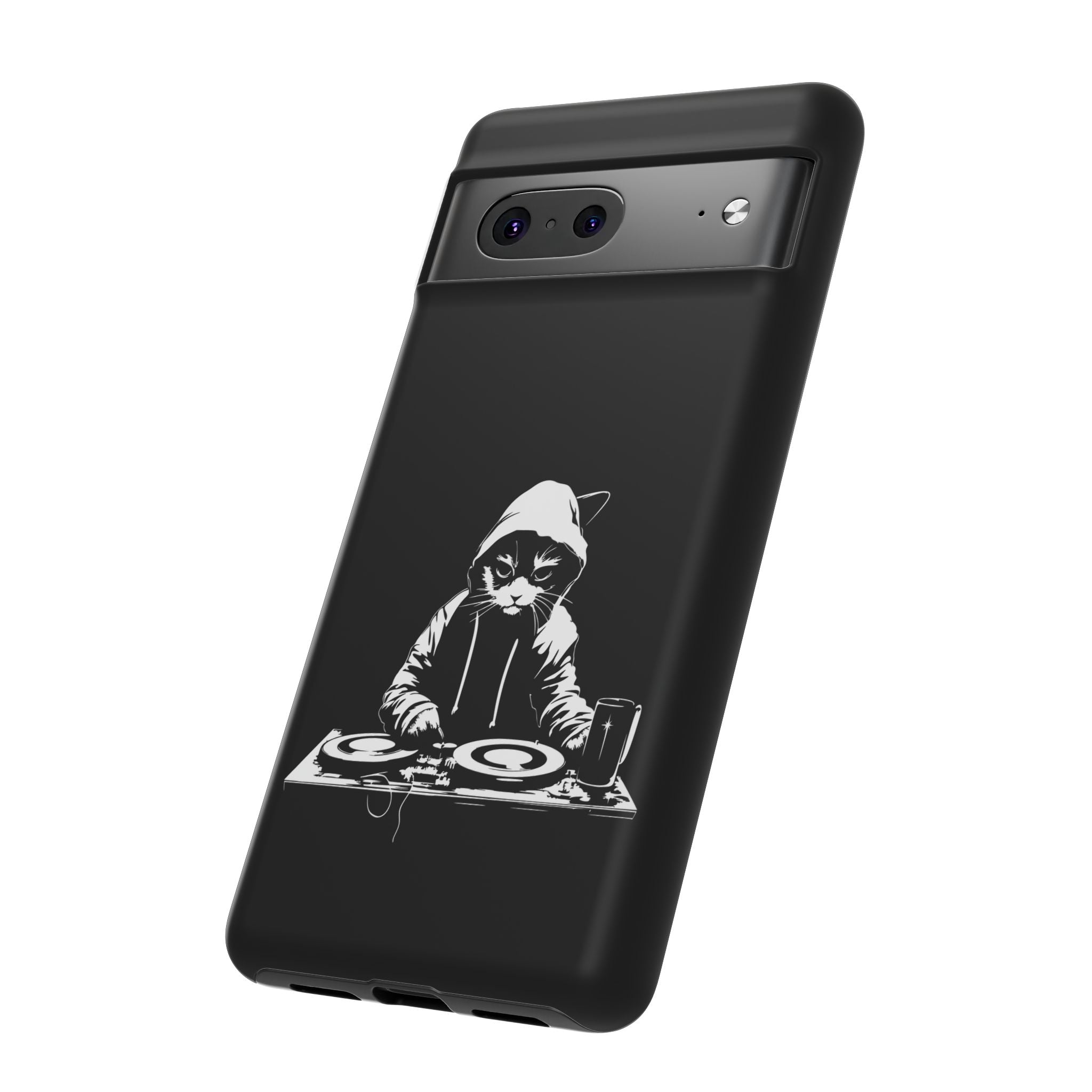 DJ Cat Phone Case, Tough Phone Cover, Pet Lover Gift, Music Enthusiast Accessory, Cute Cat Decor, Unique Case Design