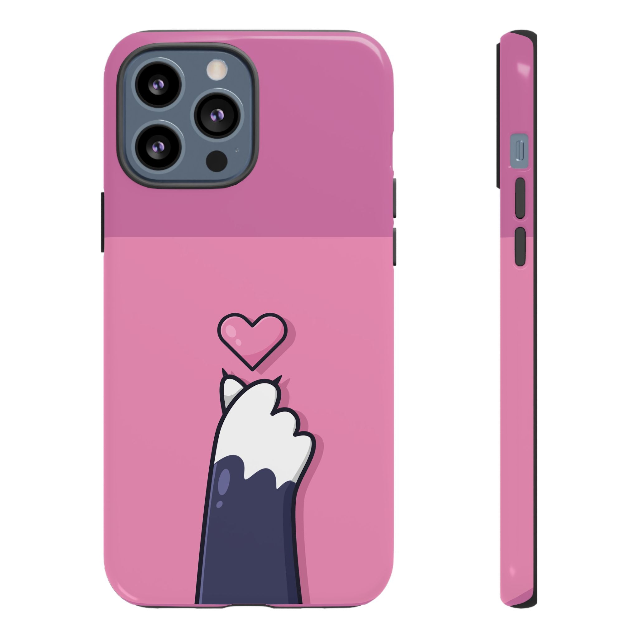 Cute Cat Paw Phone Case, Playful Pet Lover Gift, Animal Print Phone Cover, Heart Design Case, Fun Feminine Case, Kawaii Style