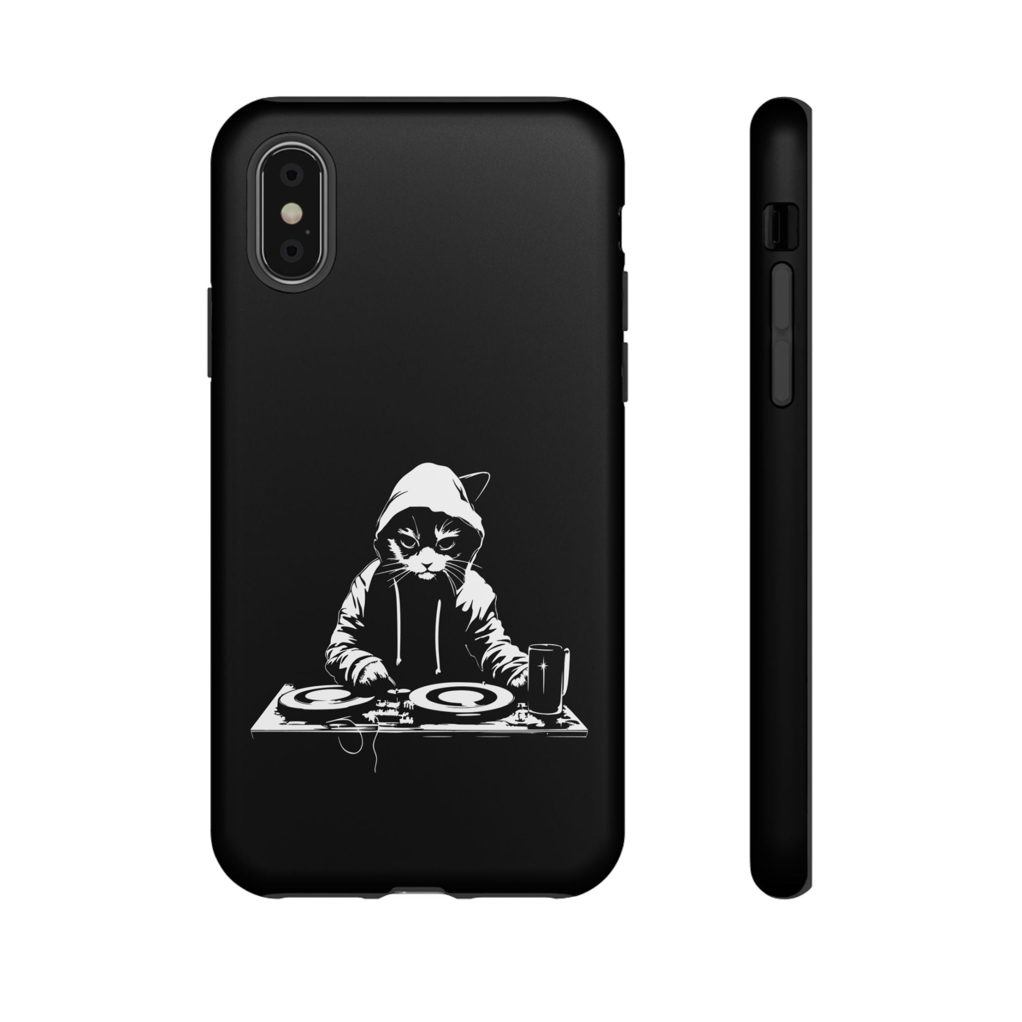 DJ Cat Phone Case, Tough Phone Cover, Pet Lover Gift, Music Enthusiast Accessory, Cute Cat Decor, Unique Case Design
