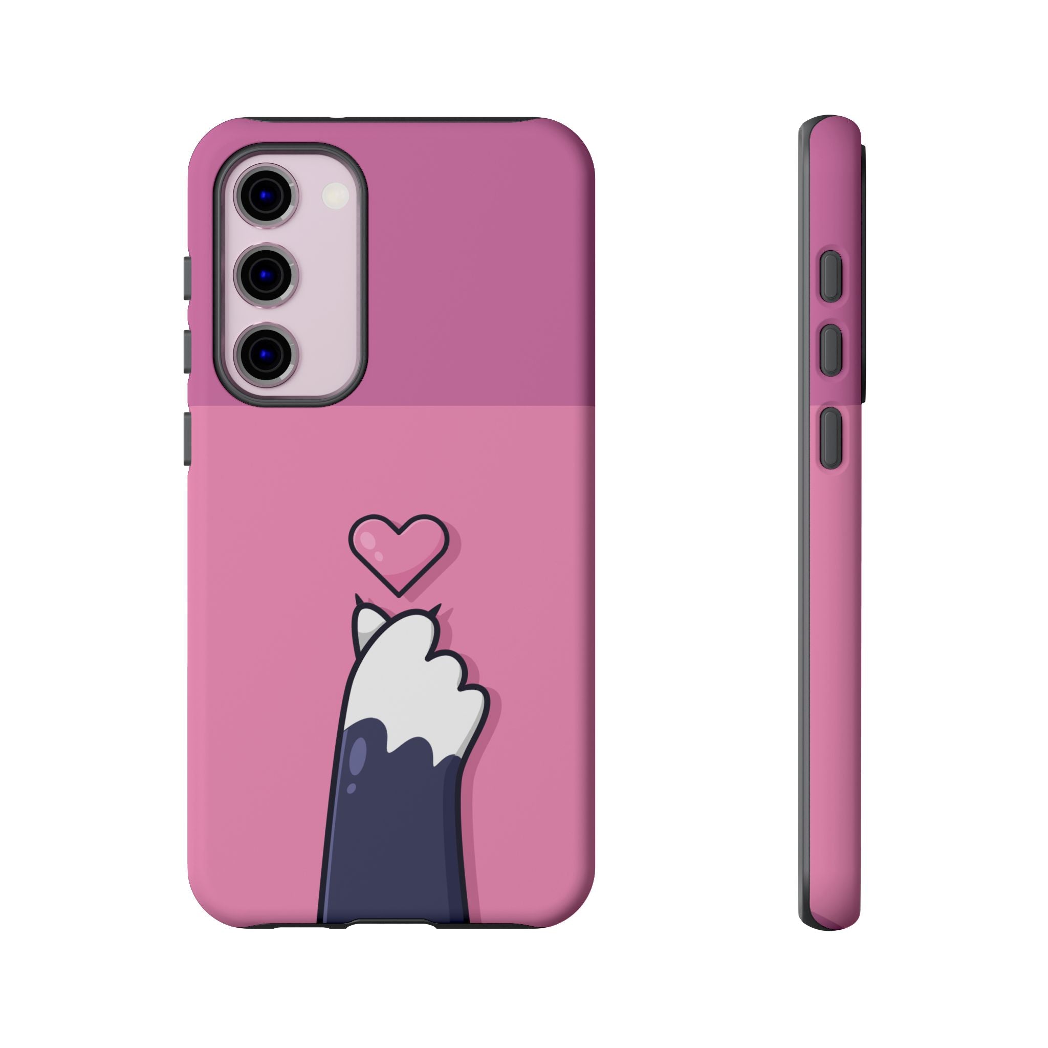 Cute Cat Paw Phone Case, Playful Pet Lover Gift, Animal Print Phone Cover, Heart Design Case, Fun Feminine Case, Kawaii Style