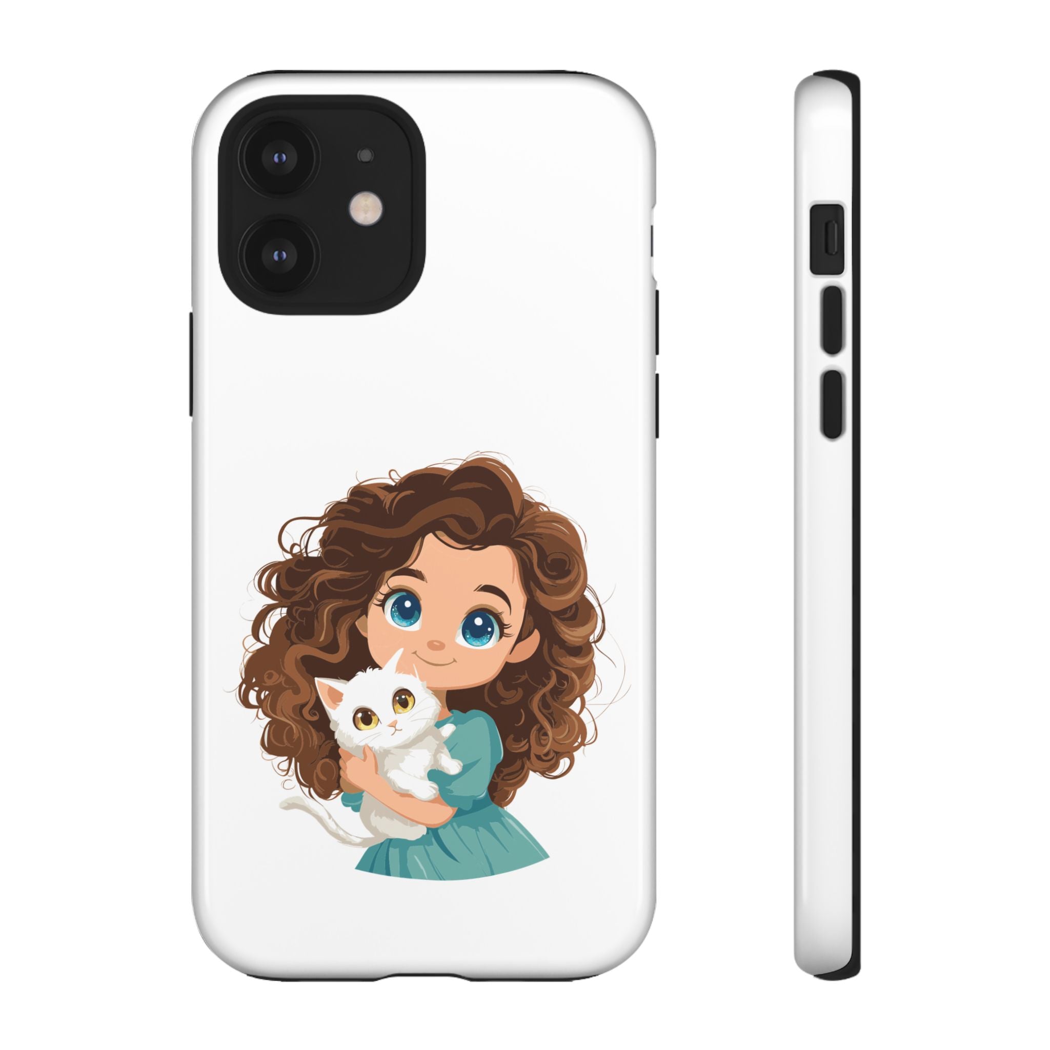 Cute Cat Lover Phone Case, Tough Phone Cover, Pet Lover Gift, Personalized Gift, Kids Phone Case, Animal Lover Accessories