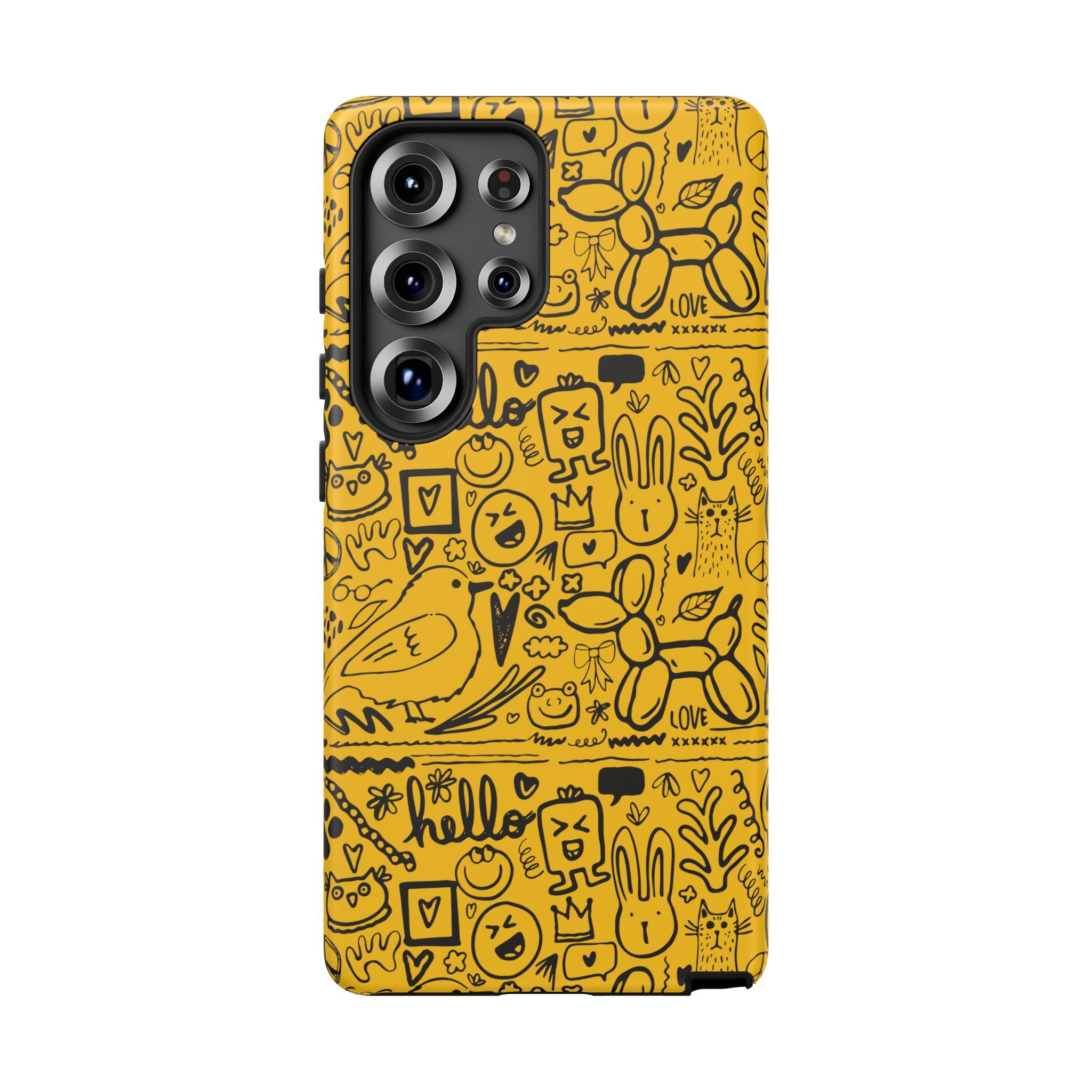 Vibrant Phone Case, Cute Yellow Floral iPhone Cover, Stylish Tough Case, Fun Phone Accessory, Perfect Gift for Teens
