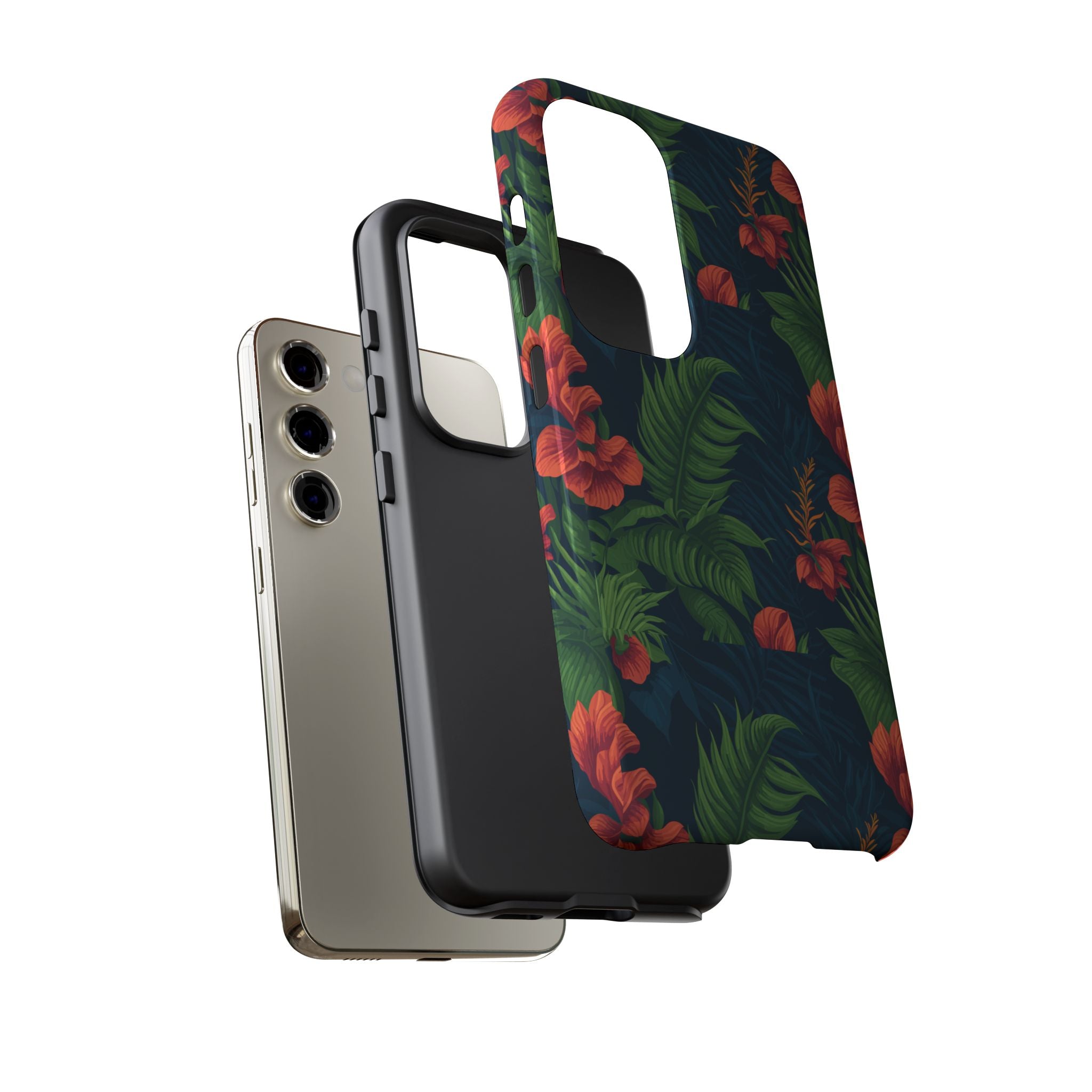 Tropical Phone Case with Floral Design, Eco-Friendly Protection for Summer Vibes, Ideal Gift for Nature Lovers, Vibrant Background