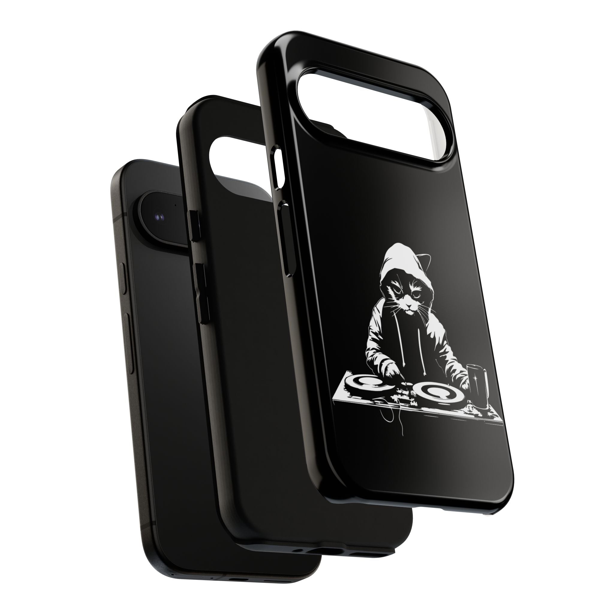 DJ Cat Phone Case, Tough Phone Cover, Pet Lover Gift, Music Enthusiast Accessory, Cute Cat Decor, Unique Case Design