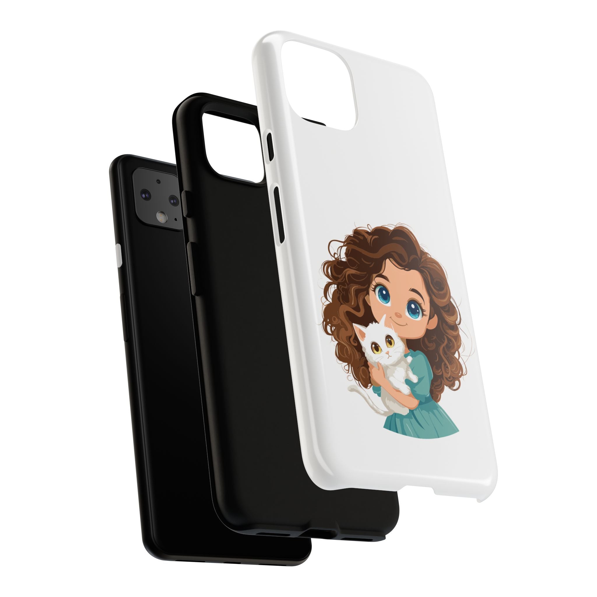 Cute Cat Lover Phone Case, Tough Phone Cover, Pet Lover Gift, Personalized Gift, Kids Phone Case, Animal Lover Accessories