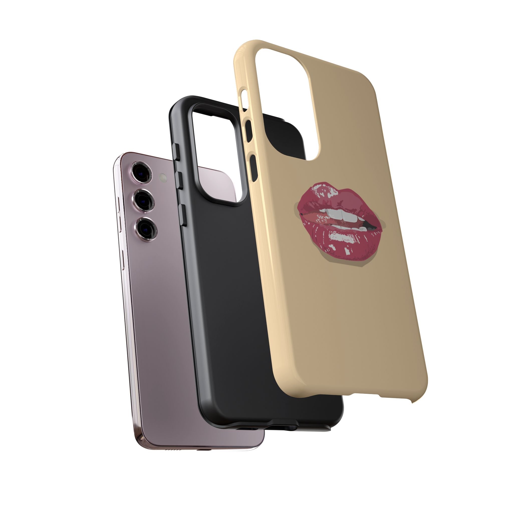 Stylish Phone Case with Lip Print, Trendy Mobile Cover, Fashion Accessory, Gift for Her, Cute Cell Phone Case