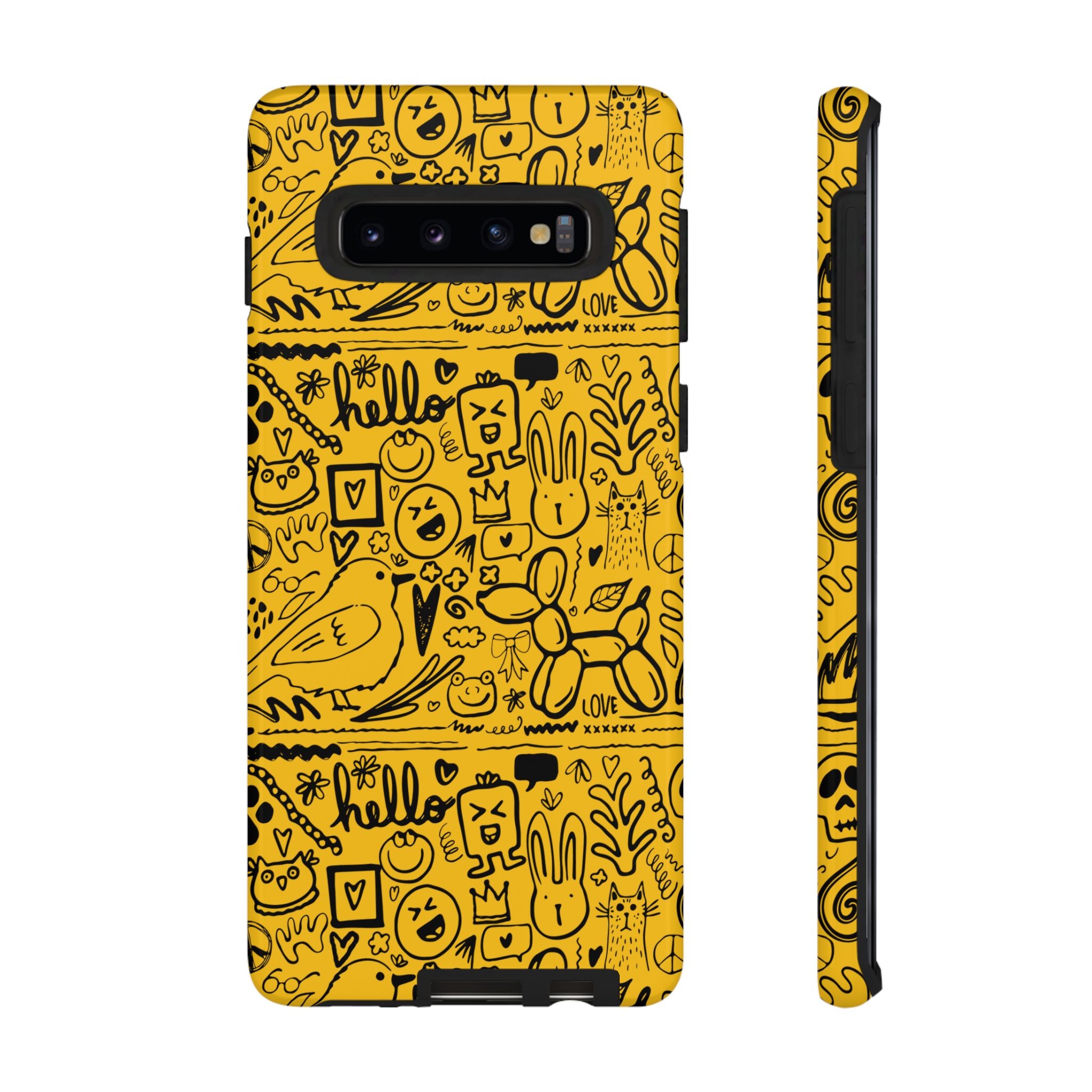 Vibrant Phone Case, Cute Yellow Floral iPhone Cover, Stylish Tough Case, Fun Phone Accessory, Perfect Gift for Teens