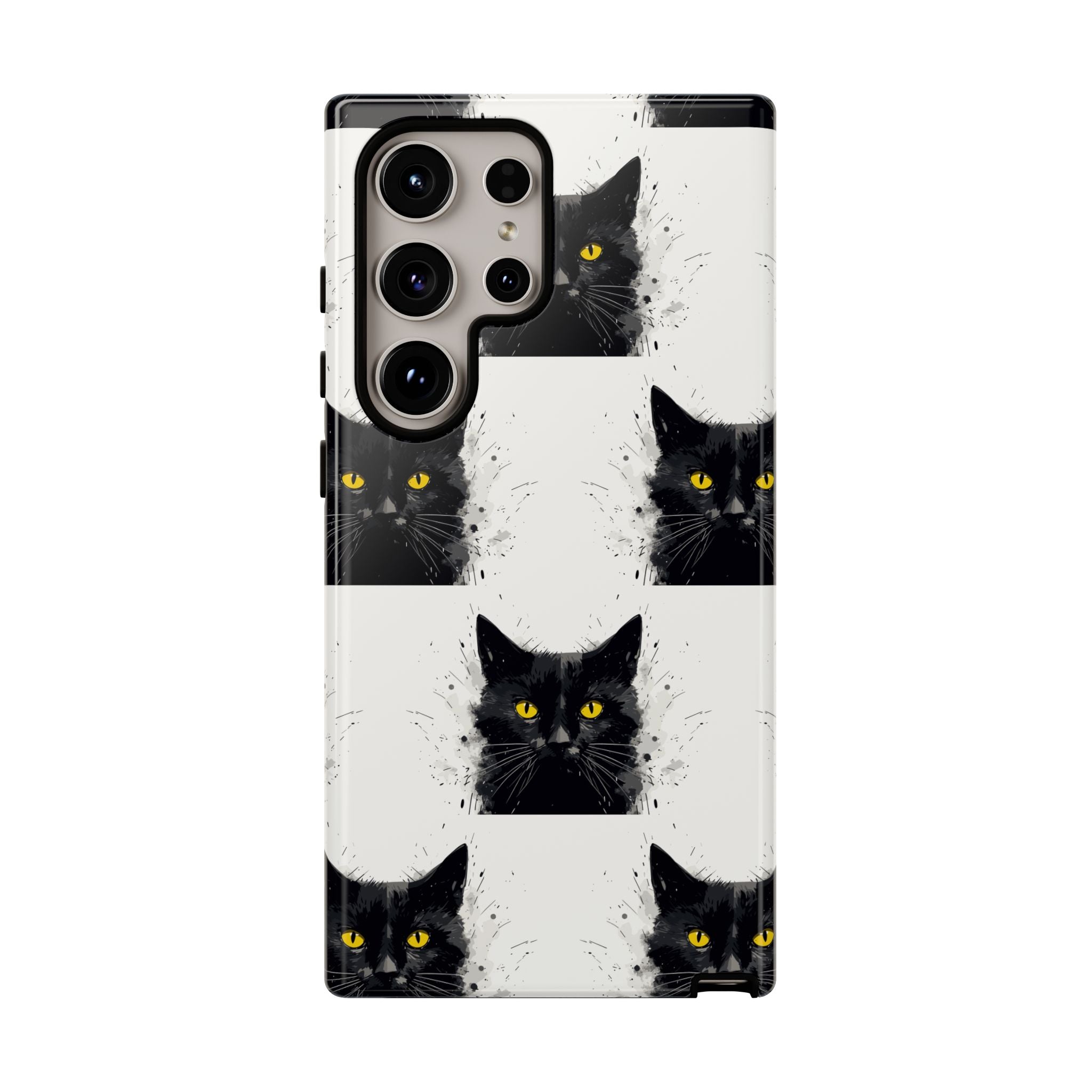Black Cat Phone Case, Tough Cases, Cat Lover Gift, Unique Design, Halloween, Animal Accessories, Custom Phone Cover