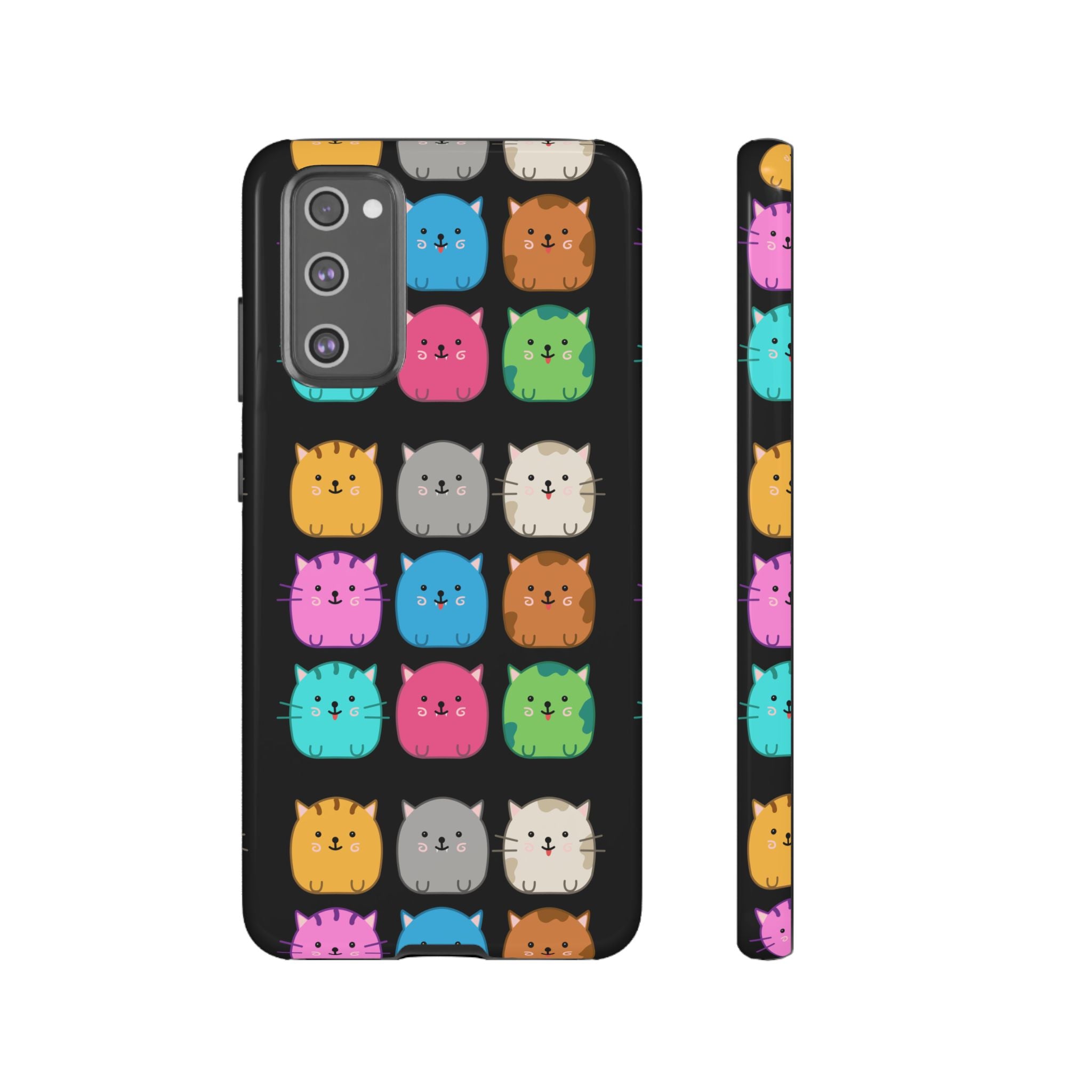 Cute Cat Phone Case, Kawaii Animal Lover Gift, Tough Phone Cover for Kids and Adults, Fun Cat Designs for Birthdays, Pet Lovers