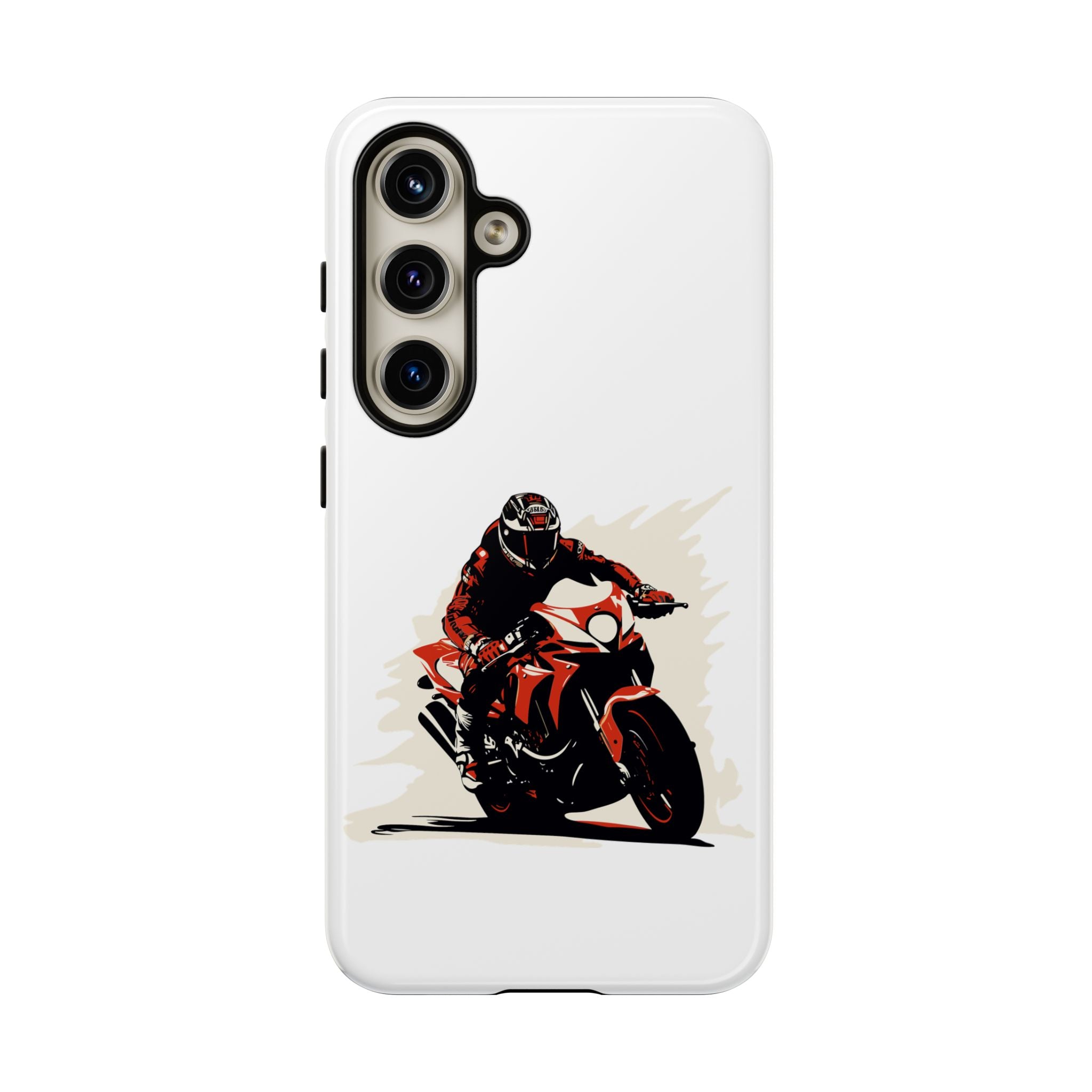 Motorcycle Phone Case, Tough Cases for Riders, Biker Accessory, Gifts for Motorcyclists, Red Bike Design
