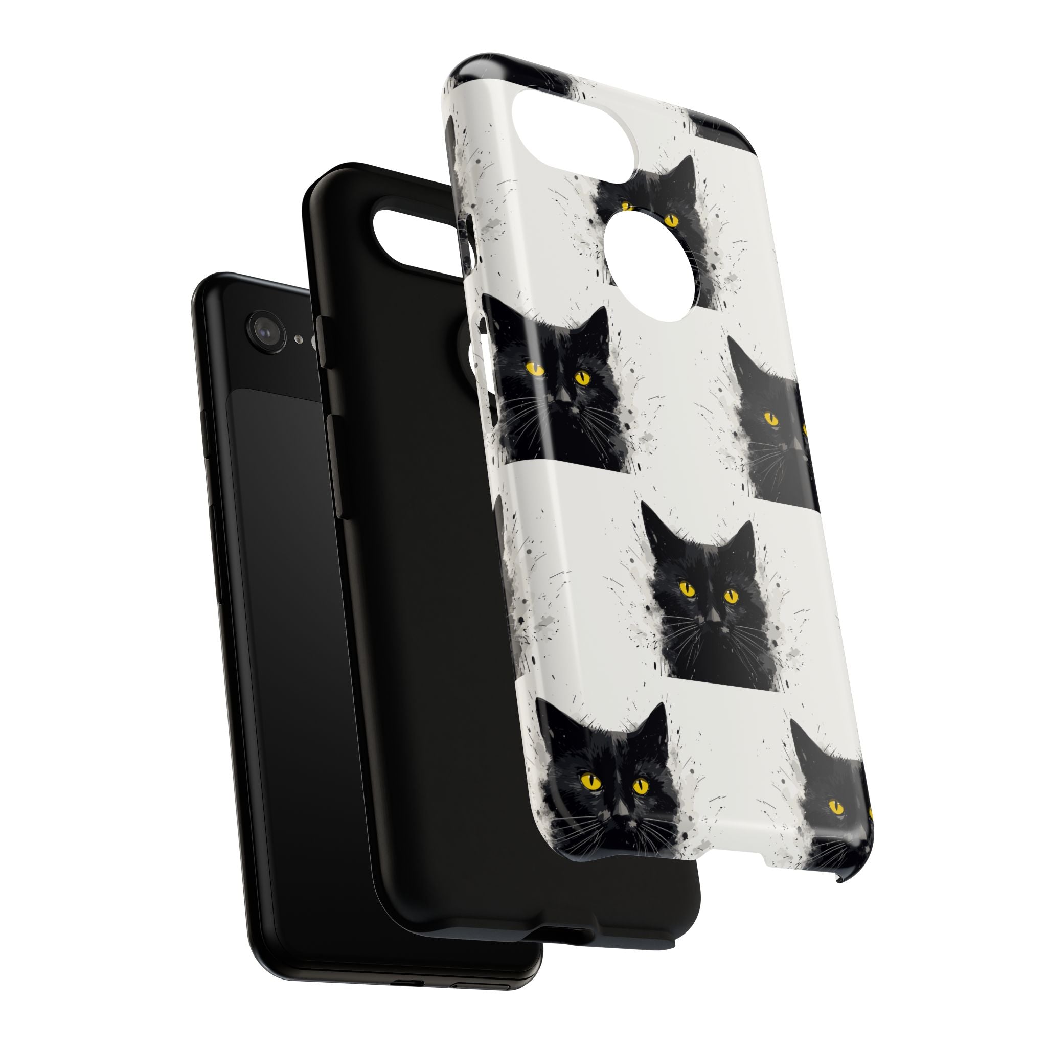 Black Cat Phone Case, Tough Cases, Cat Lover Gift, Unique Design, Halloween, Animal Accessories, Custom Phone Cover