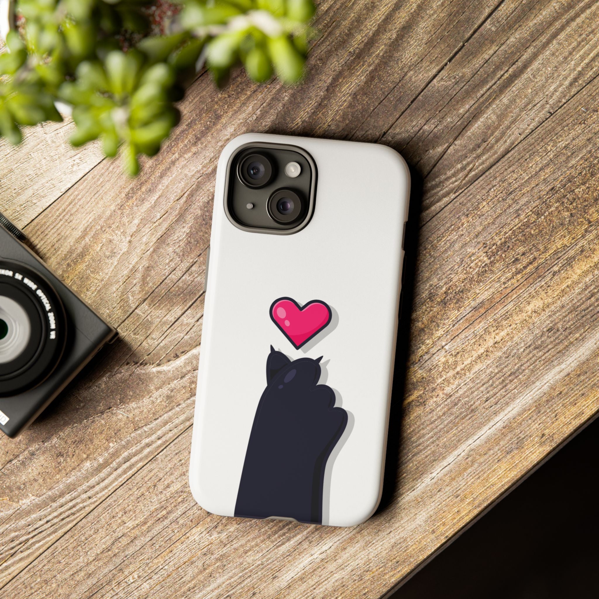 Cute Cat Love Phone Case, Tough Cell Phone Cover, Animal Lover Gifts, Pet Parent Accessories, Valentine's Day Essentials
