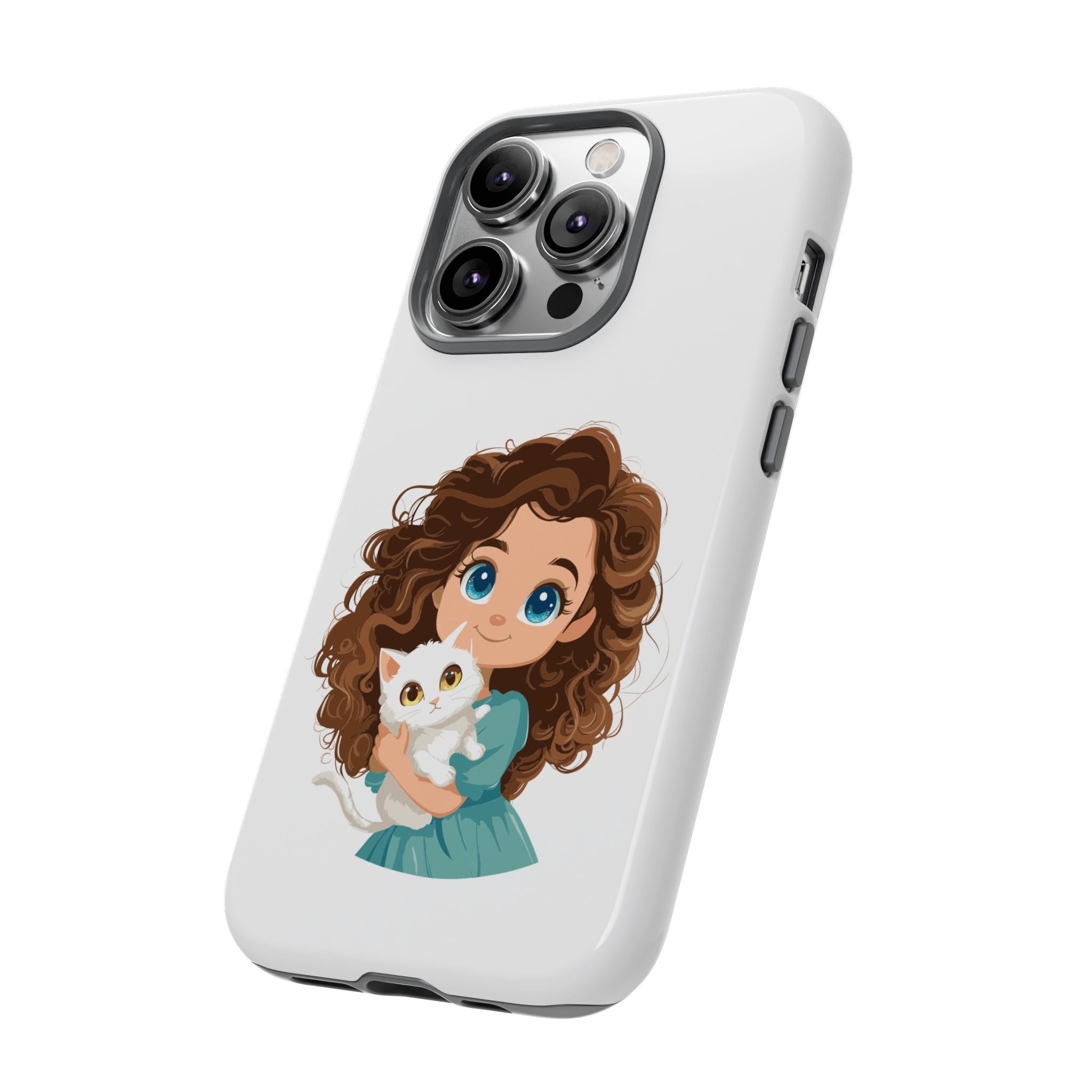 Cute Cat Lover Phone Case, Tough Phone Cover, Pet Lover Gift, Personalized Gift, Kids Phone Case, Animal Lover Accessories