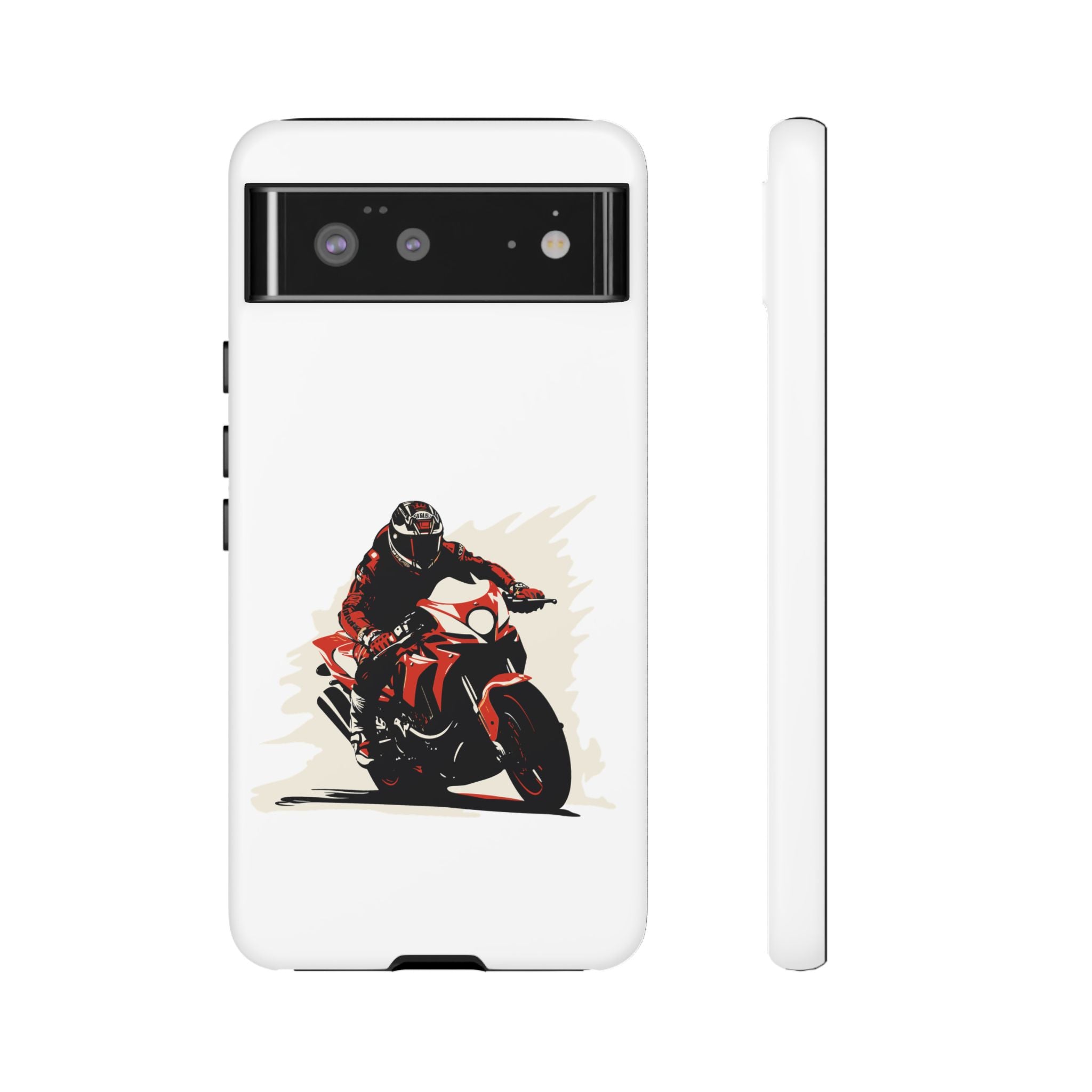 Motorcycle Phone Case, Tough Cases for Riders, Biker Accessory, Gifts for Motorcyclists, Red Bike Design