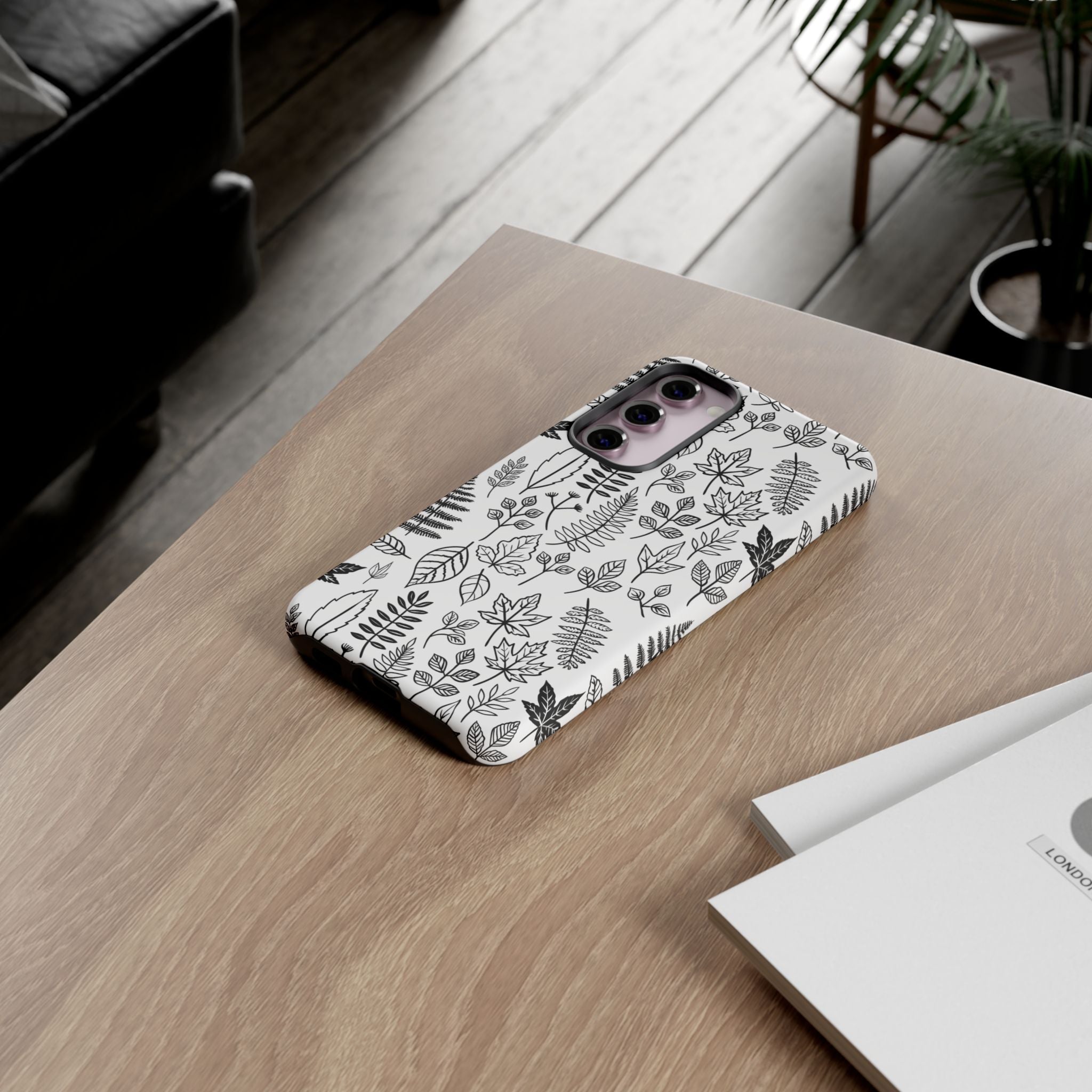 Stylish Phone Case for Nature Lovers, Botanical Design, Gift for Her, Fall Accessories, Customizable Tech Gear