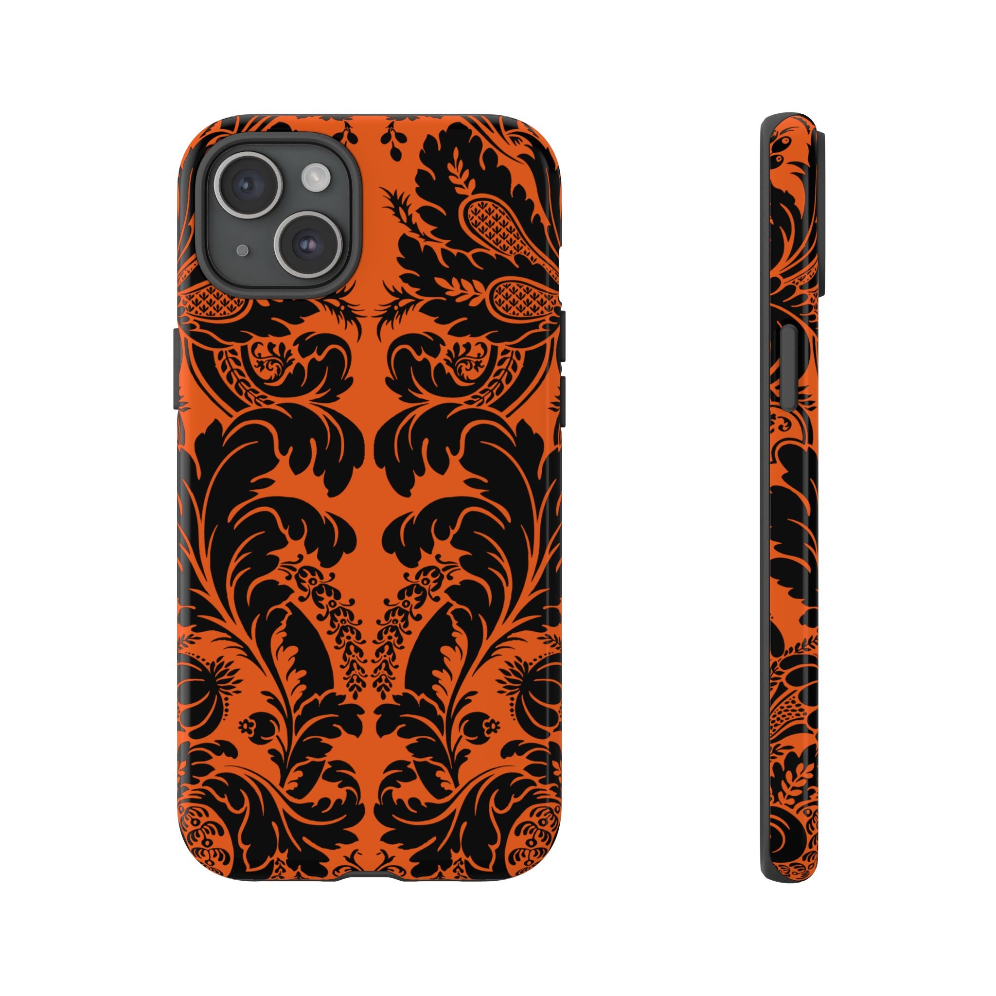 Elegant Phone Case with Orange Floral Design | Tough Cases, Smartphone Cover, Gift for Her, Floral Patterns, Stylish Accessories