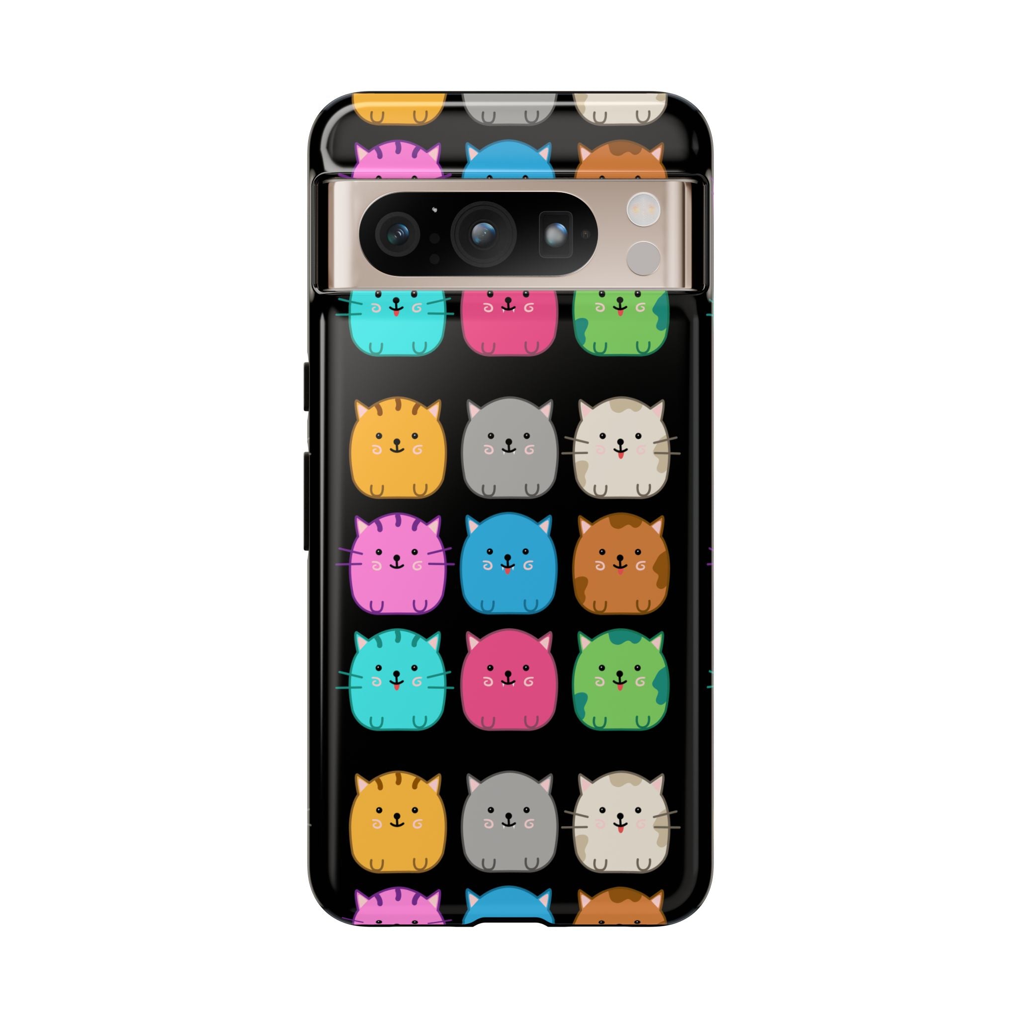 Cute Cat Phone Case, Kawaii Animal Lover Gift, Tough Phone Cover for Kids and Adults, Fun Cat Designs for Birthdays, Pet Lovers