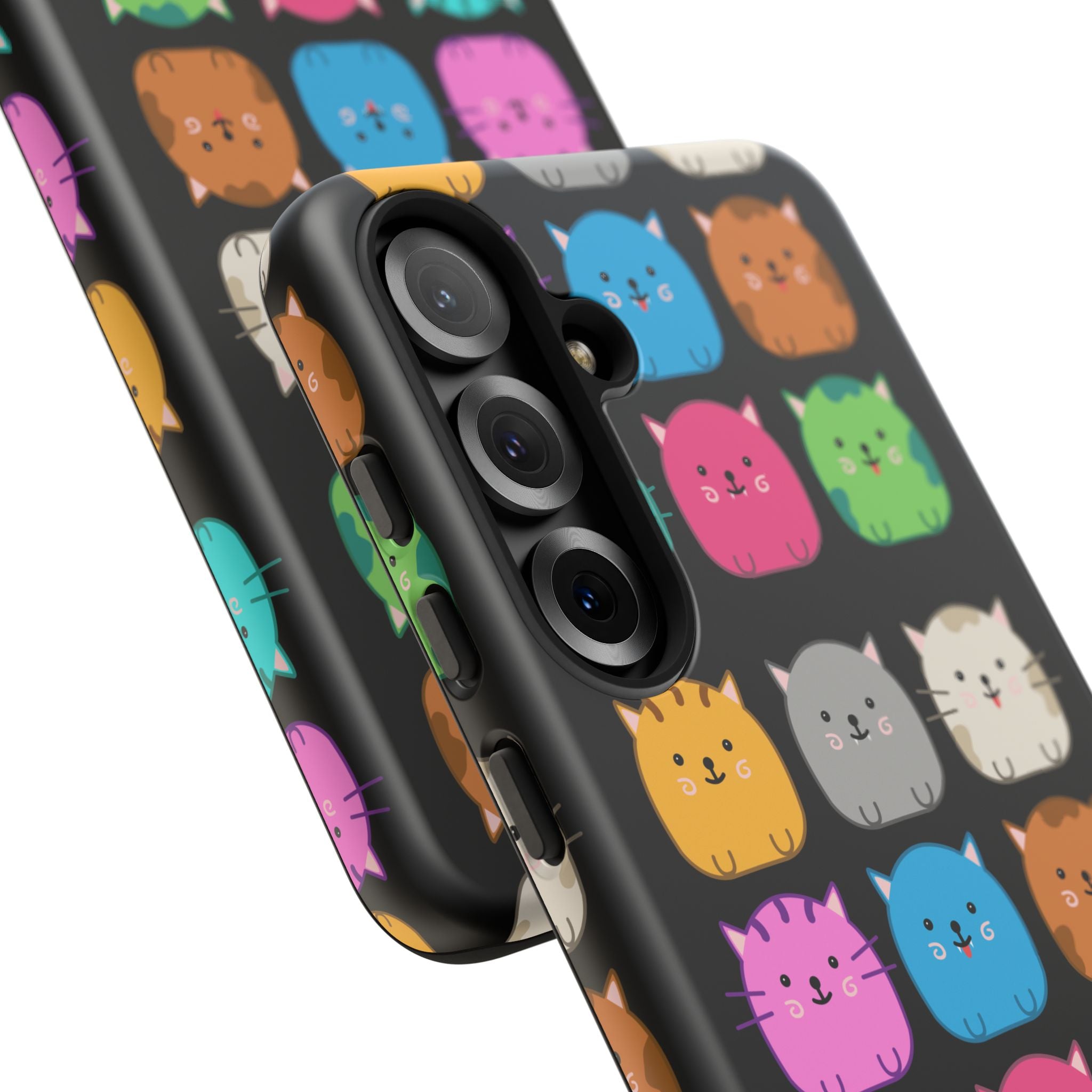 Cute Cat Phone Case, Kawaii Animal Lover Gift, Tough Phone Cover for Kids and Adults, Fun Cat Designs for Birthdays, Pet Lovers