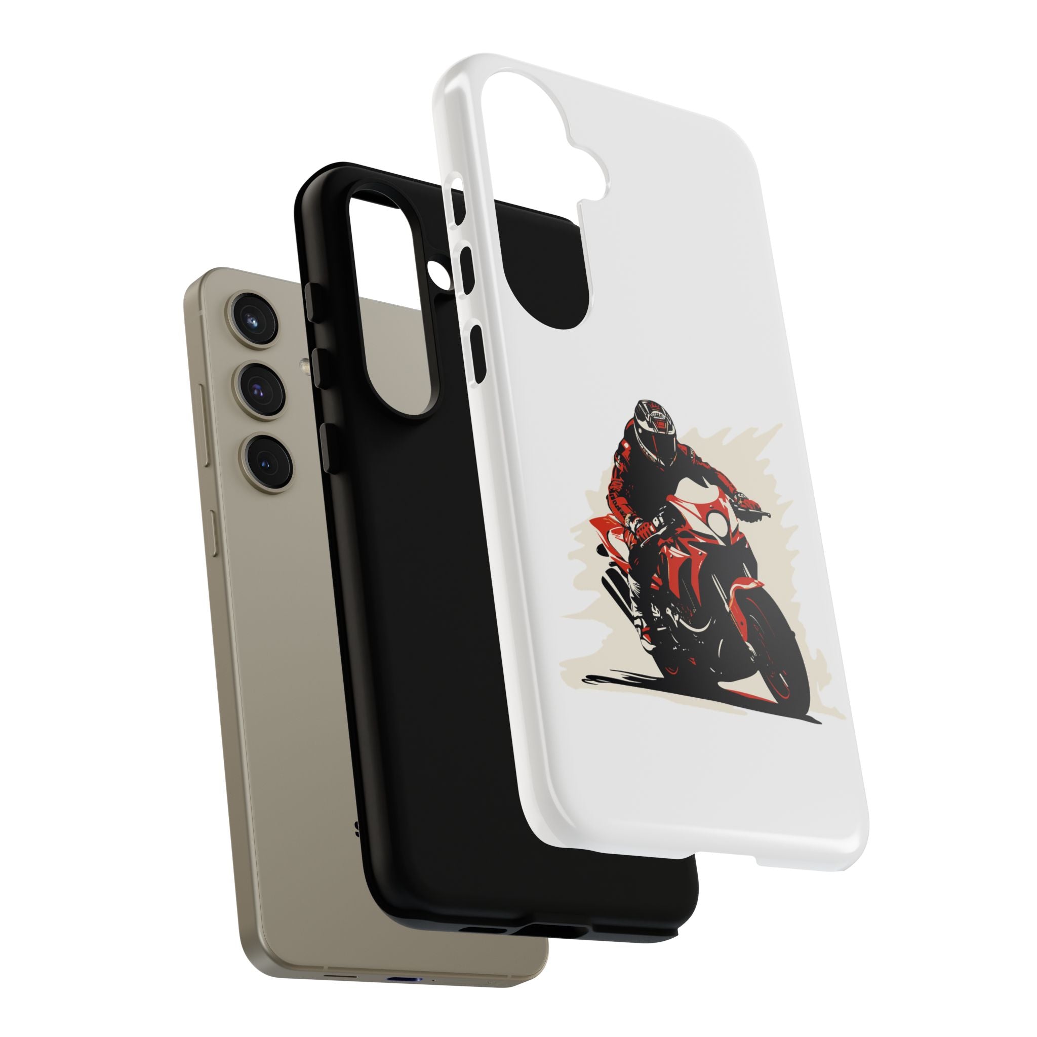 Motorcycle Phone Case, Tough Cases for Riders, Biker Accessory, Gifts for Motorcyclists, Red Bike Design