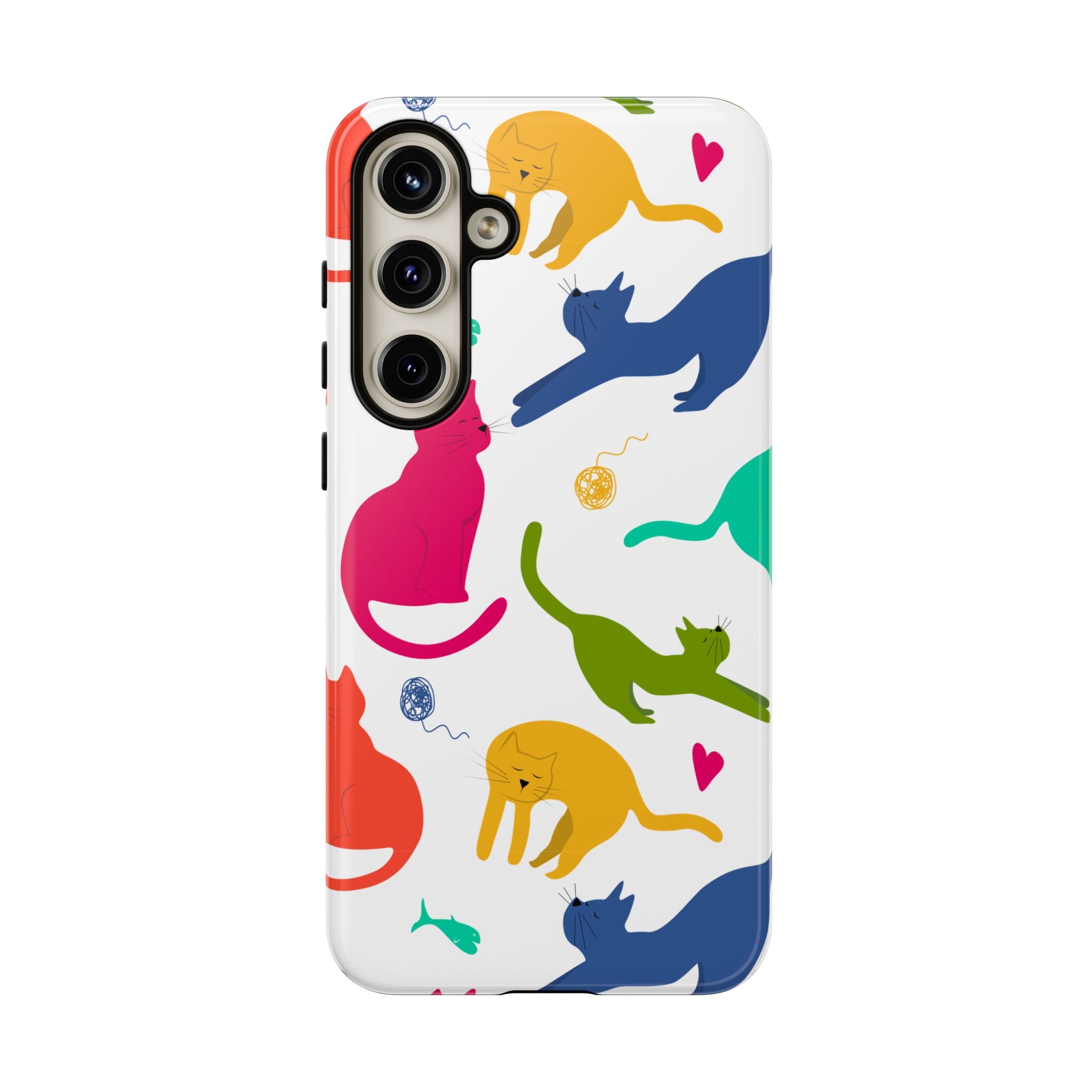 Colorful Cat Phone Case, Fun Pet Lover Gift, Tough Phone Cover, Cute Cat Accessories, Animal Theme Decor