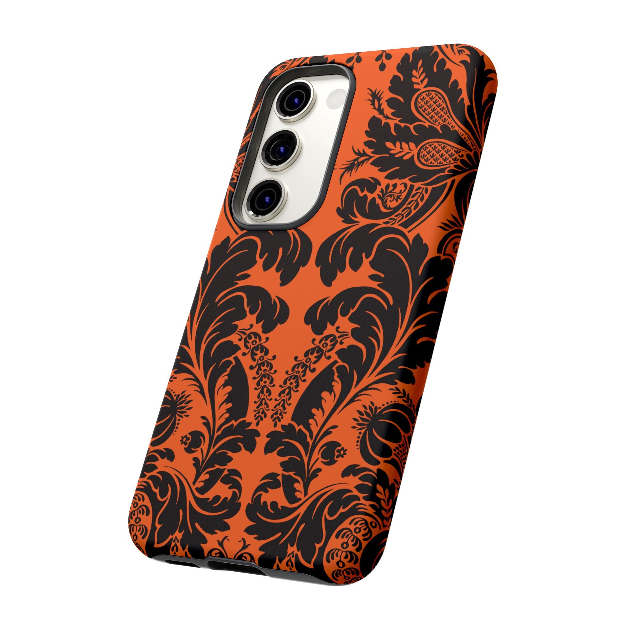 Elegant Phone Case with Orange Floral Design | Tough Cases, Smartphone Cover, Gift for Her, Floral Patterns, Stylish Accessories