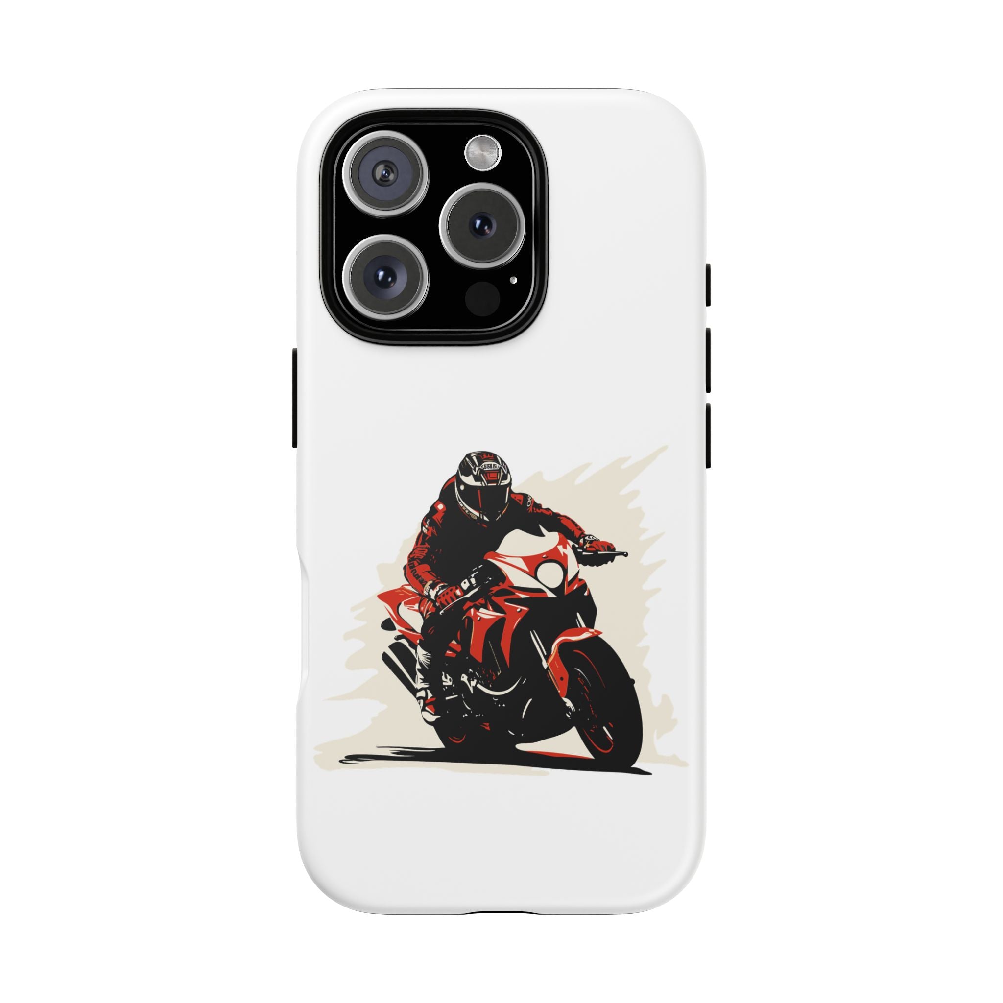 Motorcycle Phone Case, Tough Cases for Riders, Biker Accessory, Gifts for Motorcyclists, Red Bike Design