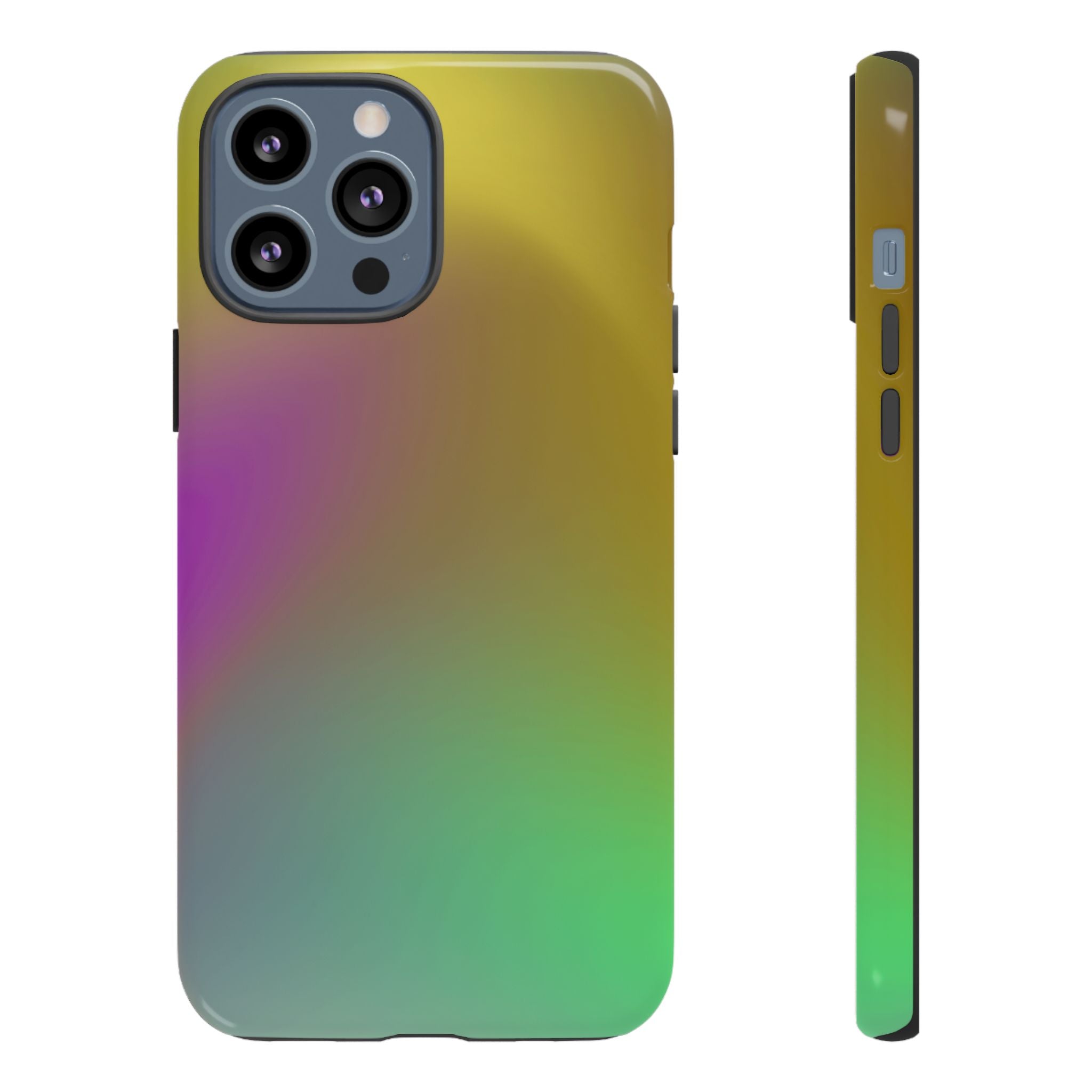 Vibrant Phone Case, Tough Cases, Colorful Phone Cover, Durable Mobile Case, Yellow Green Gradient Design