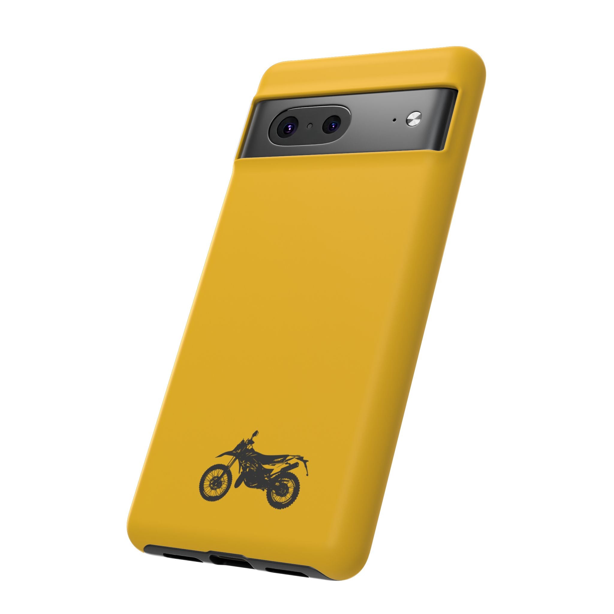 Motorcycle Phone Case, Tough Phone Cover, Gift for Bikers, Durable Tech Accessory, Yellow Motorcycle Design