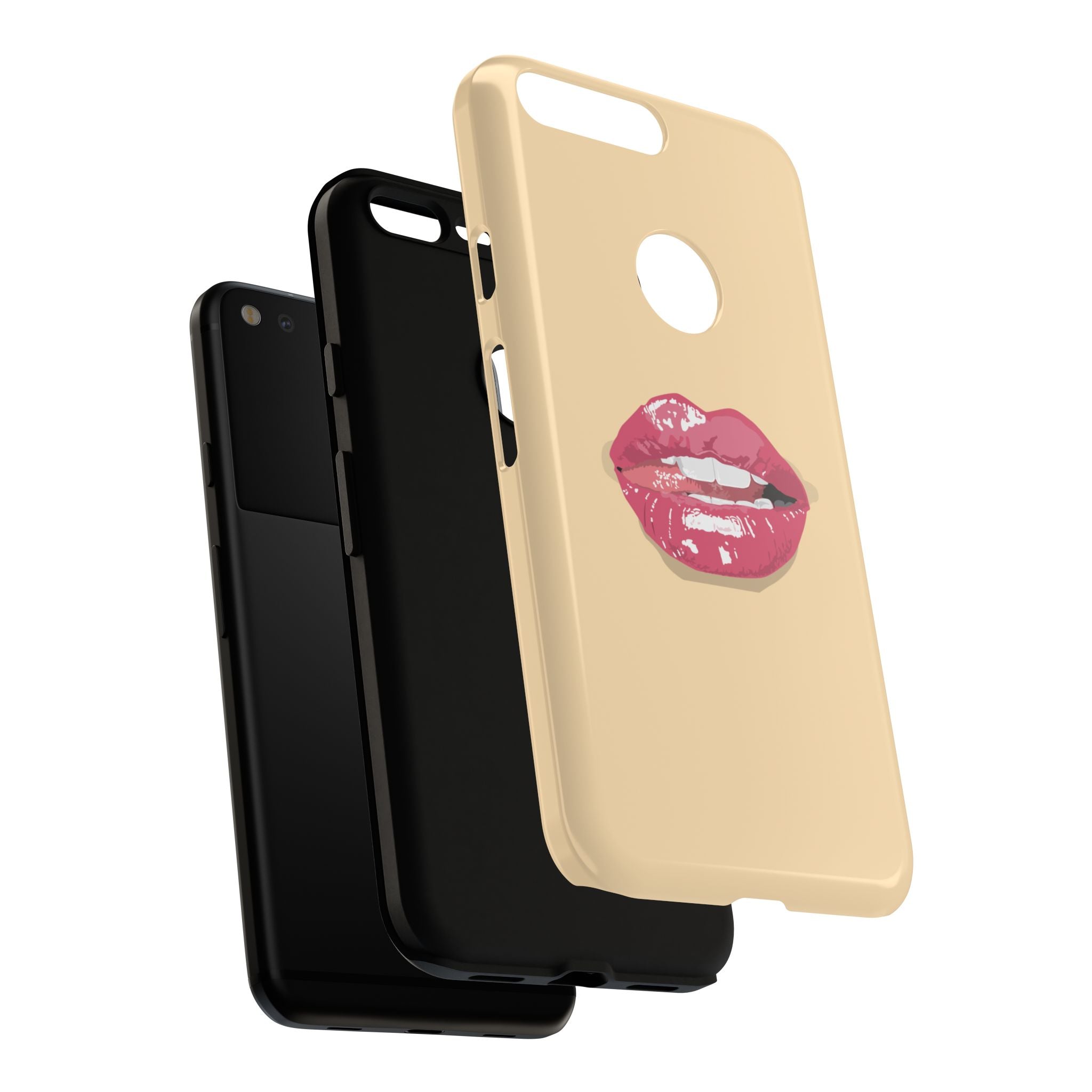 Stylish Phone Case with Lip Print, Trendy Mobile Cover, Fashion Accessory, Gift for Her, Cute Cell Phone Case