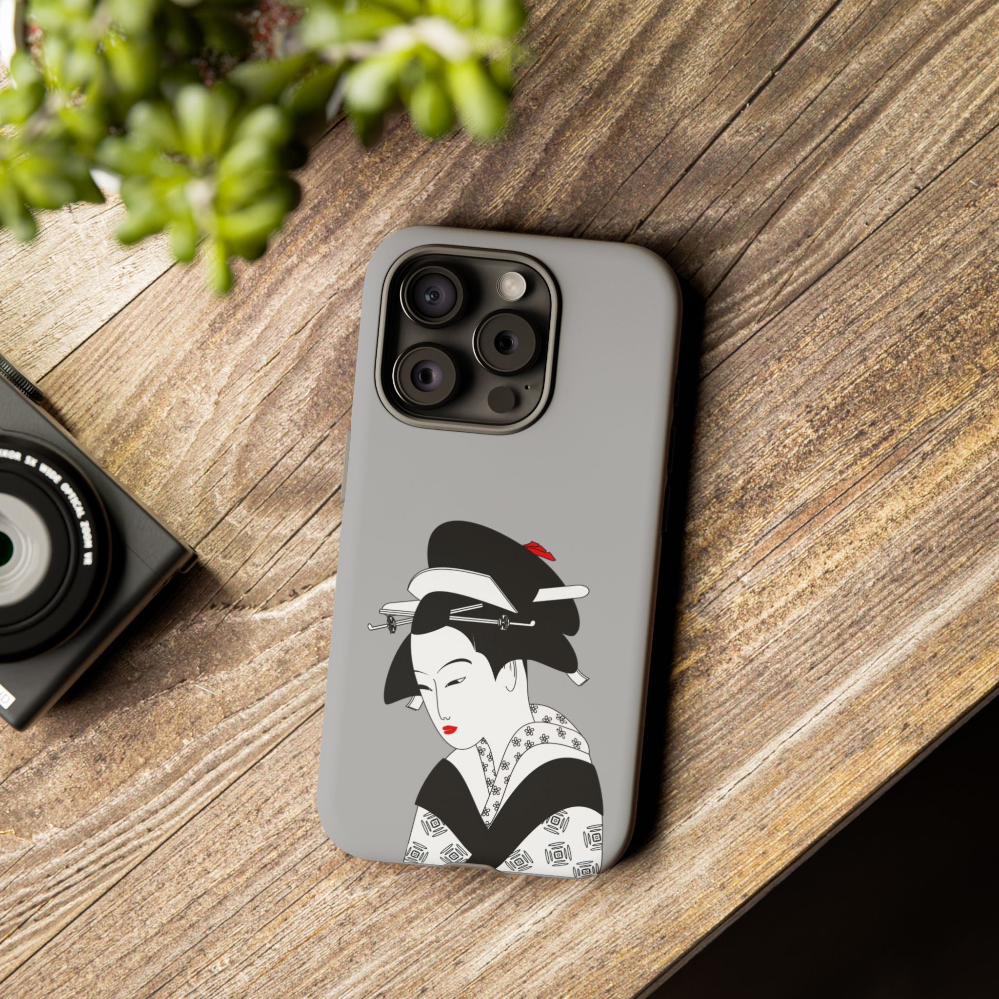 Stylish Phone Case with Japanese Geisha Design, Tough Phone Case, Cute Phone Cover, Japanese Art, Ethnic Style