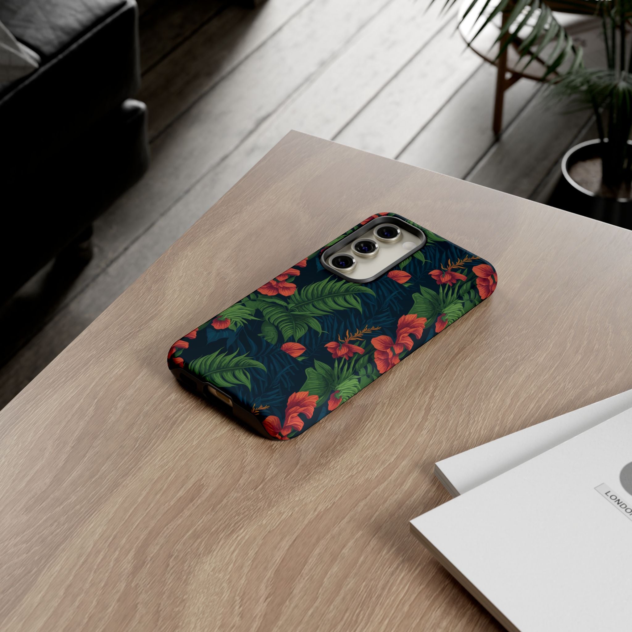Tropical Phone Case with Floral Design, Eco-Friendly Protection for Summer Vibes, Ideal Gift for Nature Lovers, Vibrant Background