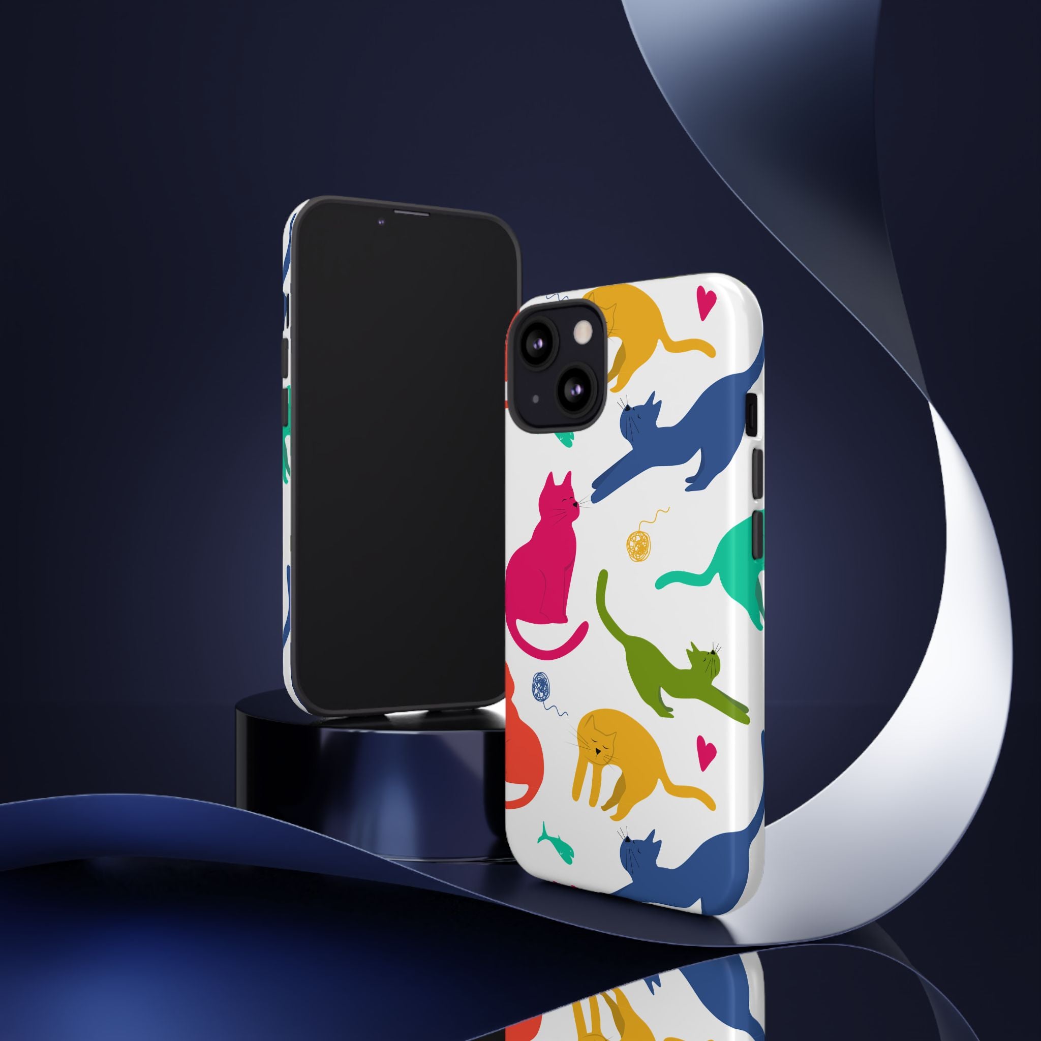 Colorful Cat Phone Case, Fun Pet Lover Gift, Tough Phone Cover, Cute Cat Accessories, Animal Theme Decor