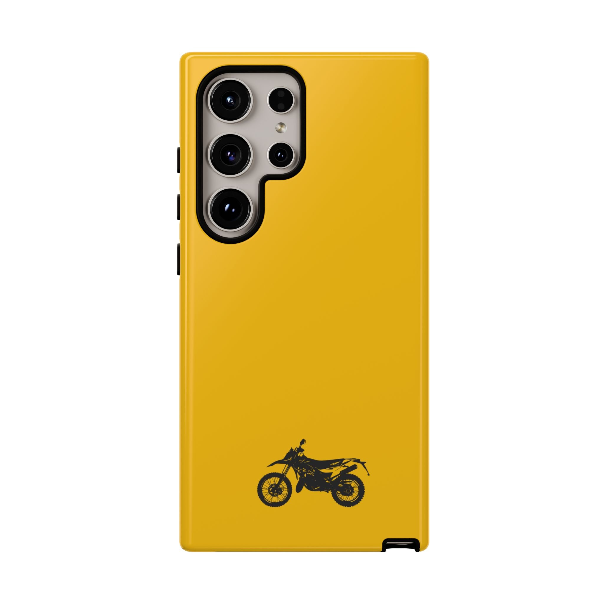 Motorcycle Phone Case, Tough Phone Cover, Gift for Bikers, Durable Tech Accessory, Yellow Motorcycle Design