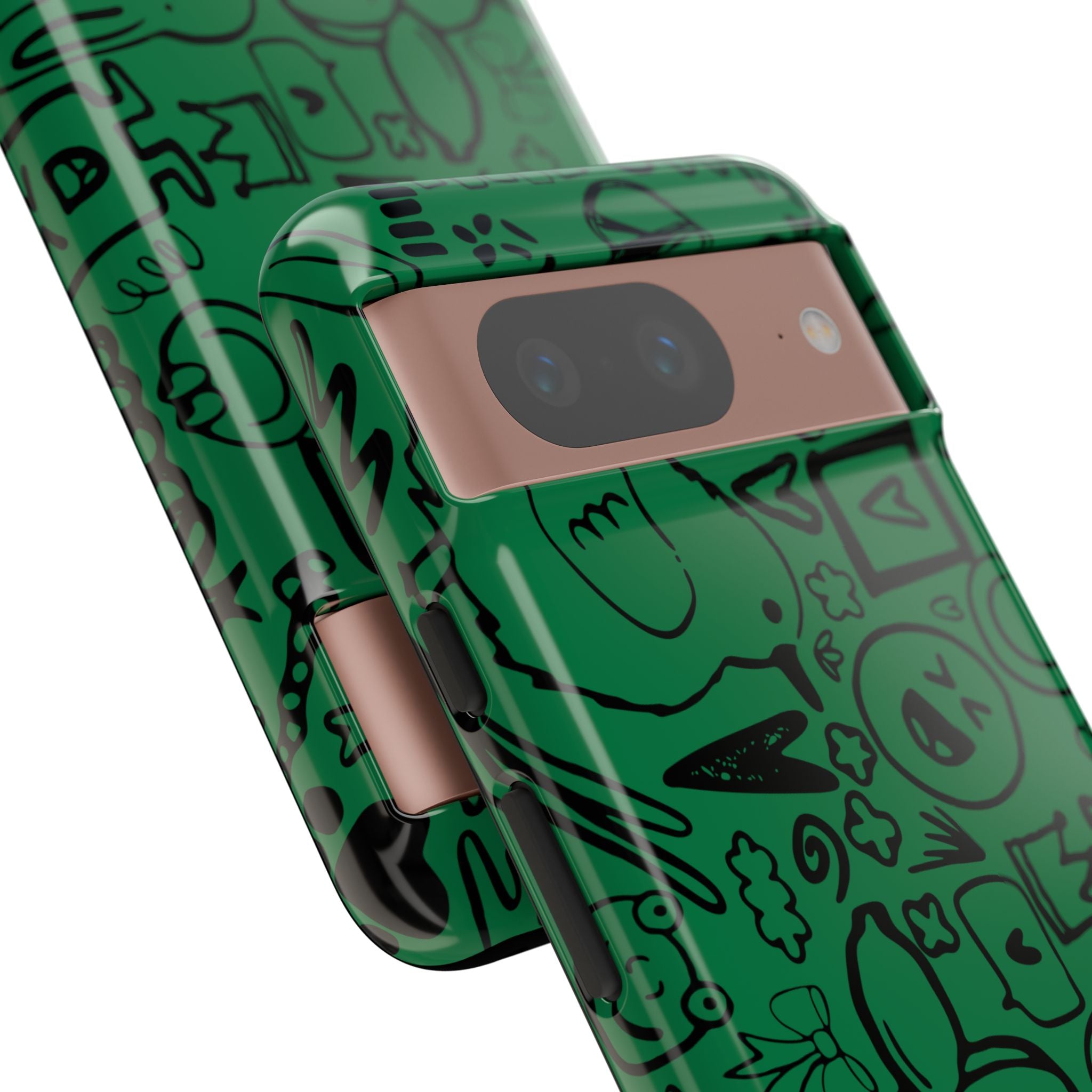 Playful Phone Case, Vibrant Green Tough Case, Quirky Graphic Design, Unique Gift for Kids, Fun Accessories, Christmas, Birthday