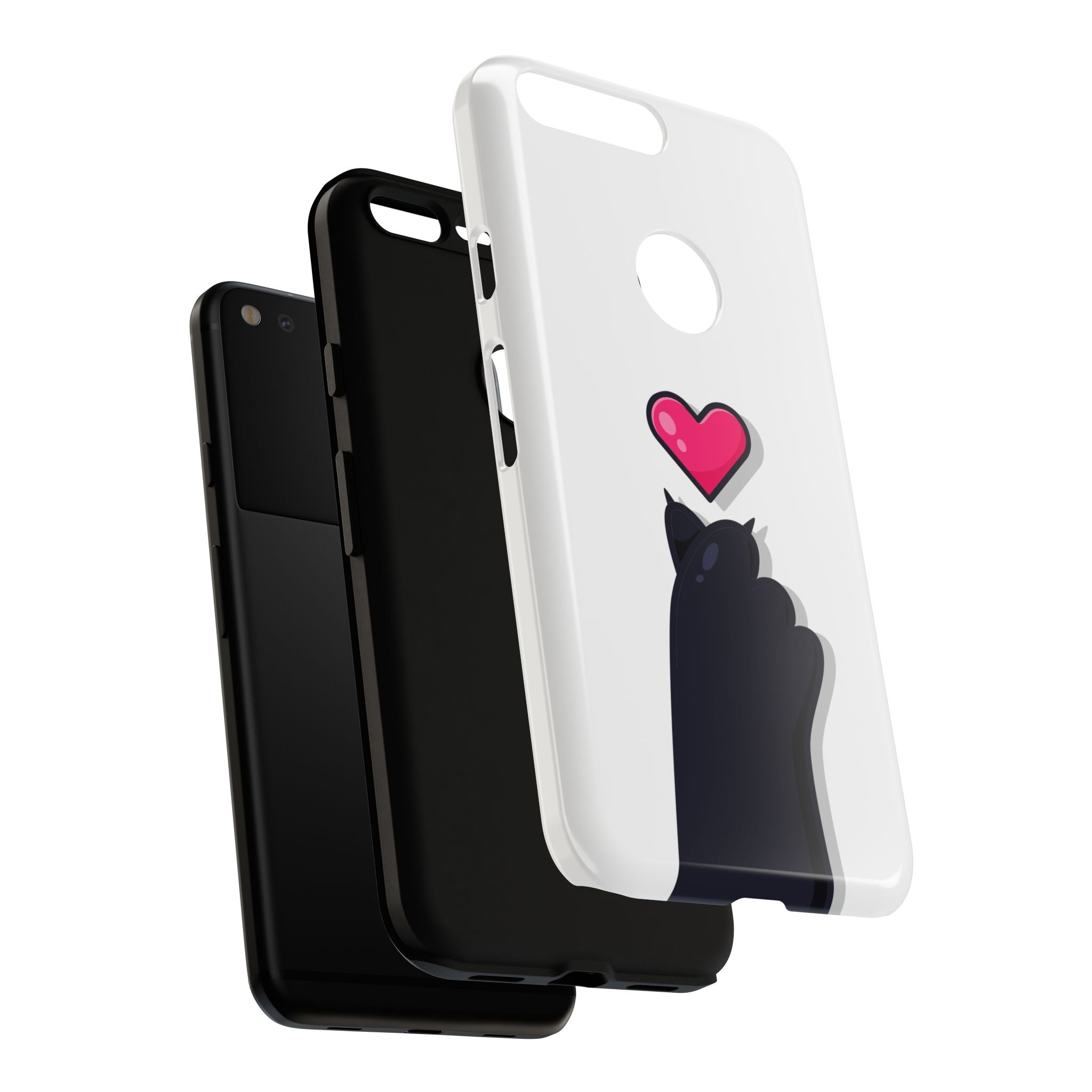 Cute Cat Love Phone Case, Tough Cell Phone Cover, Animal Lover Gifts, Pet Parent Accessories, Valentine's Day Essentials