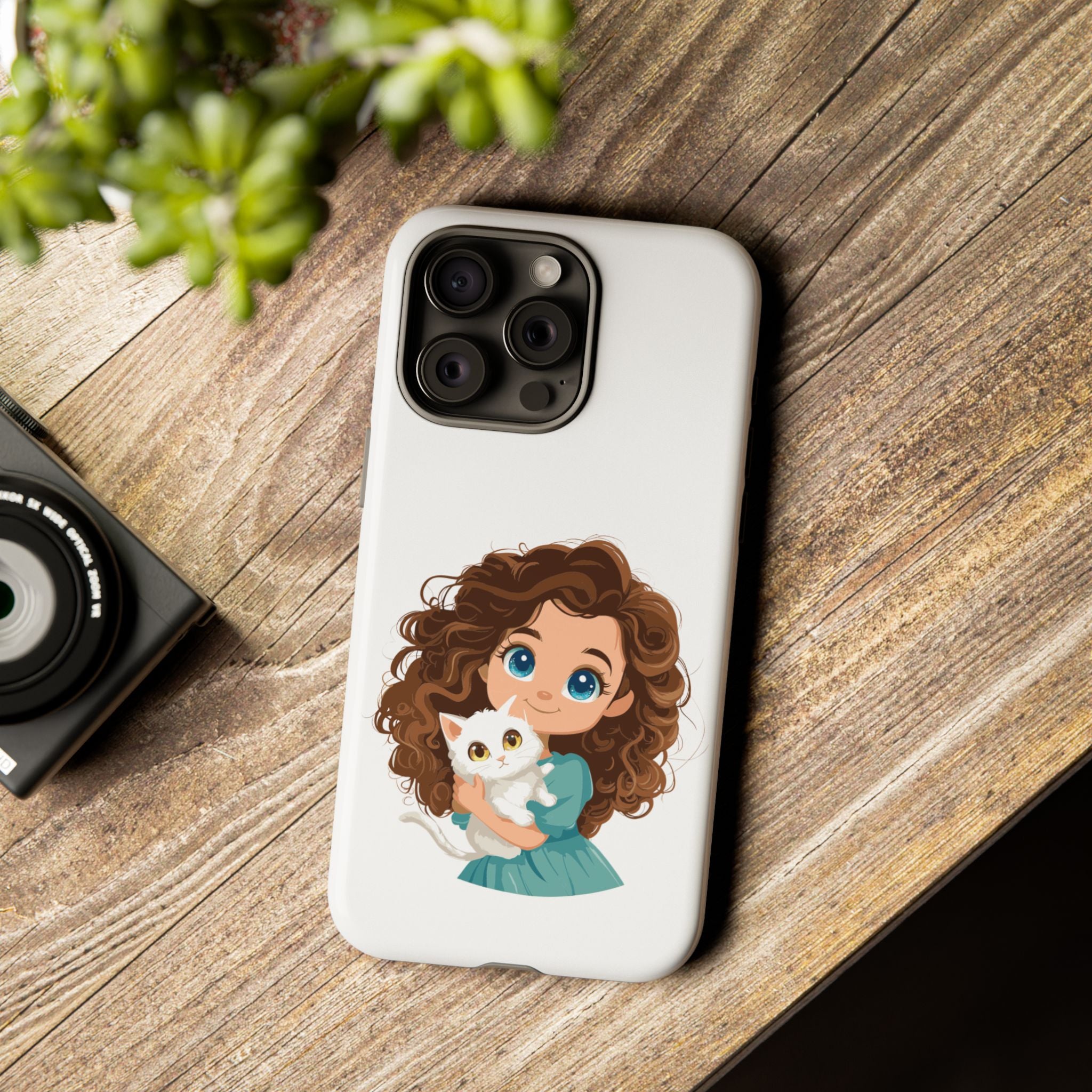 Cute Cat Lover Phone Case, Tough Phone Cover, Pet Lover Gift, Personalized Gift, Kids Phone Case, Animal Lover Accessories