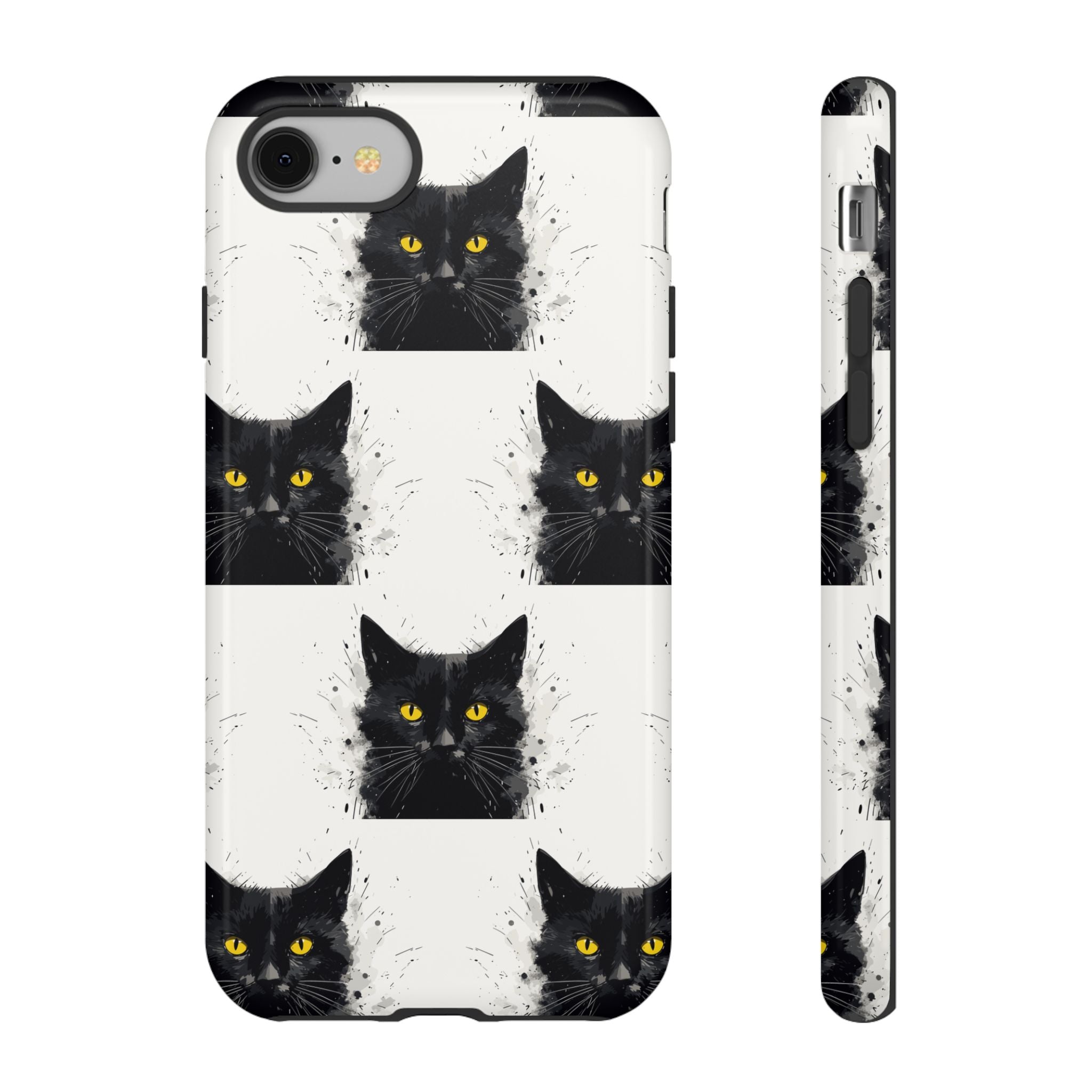 Black Cat Phone Case, Tough Cases, Cat Lover Gift, Unique Design, Halloween, Animal Accessories, Custom Phone Cover