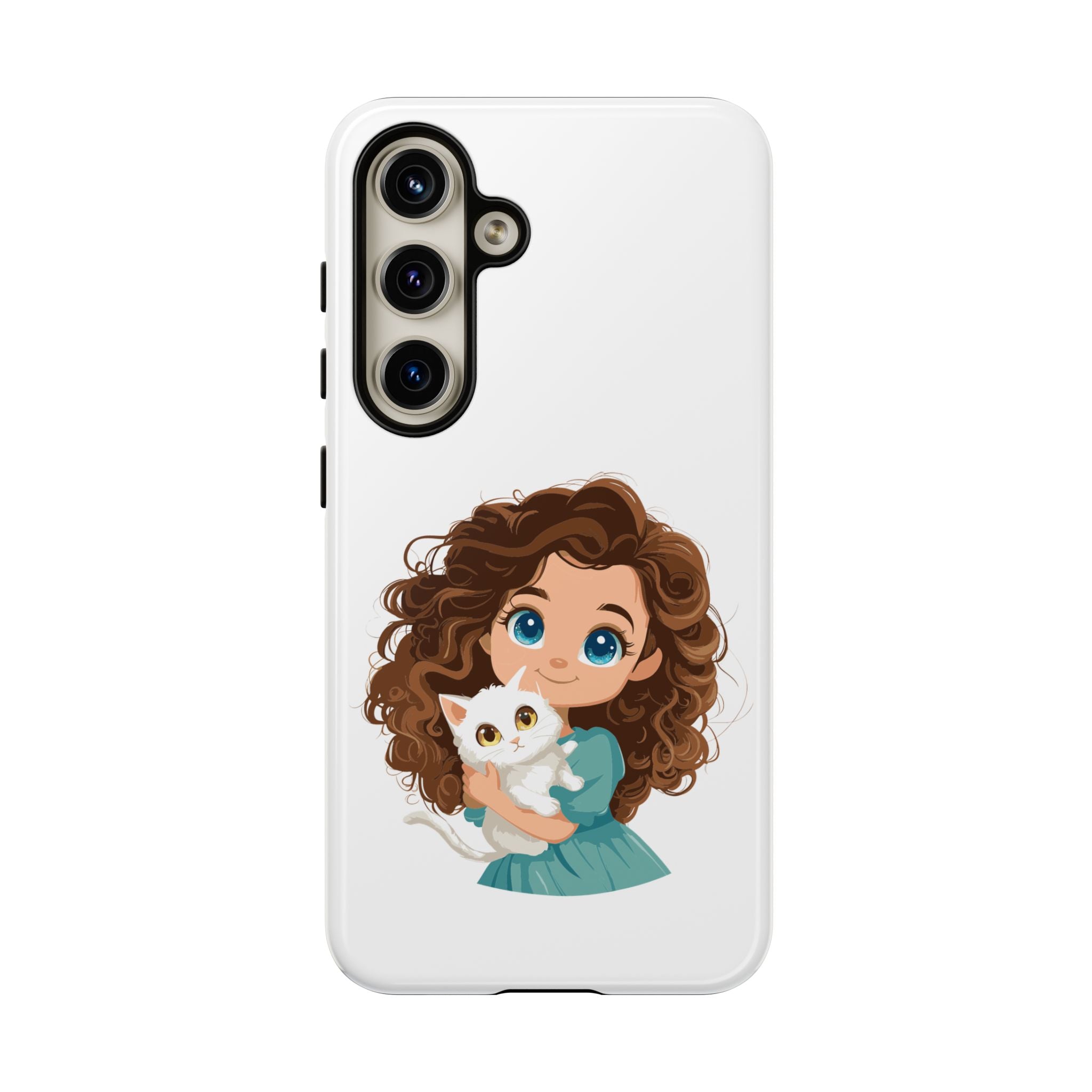Cute Cat Lover Phone Case, Tough Phone Cover, Pet Lover Gift, Personalized Gift, Kids Phone Case, Animal Lover Accessories