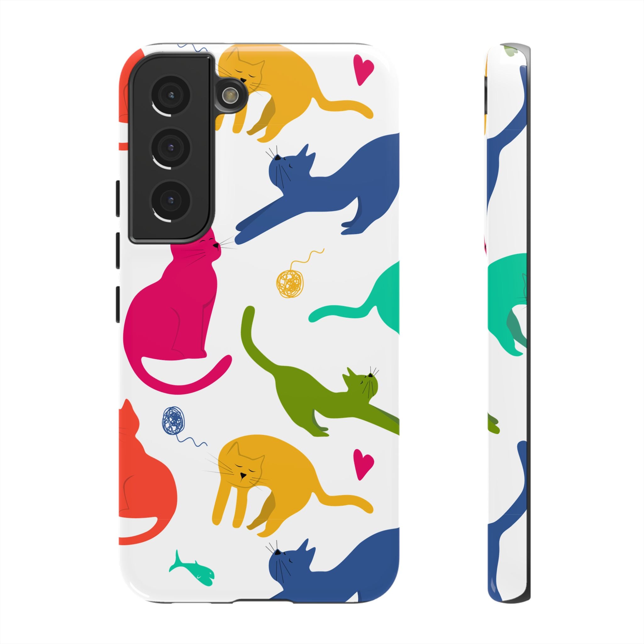 Colorful Cat Phone Case, Fun Pet Lover Gift, Tough Phone Cover, Cute Cat Accessories, Animal Theme Decor