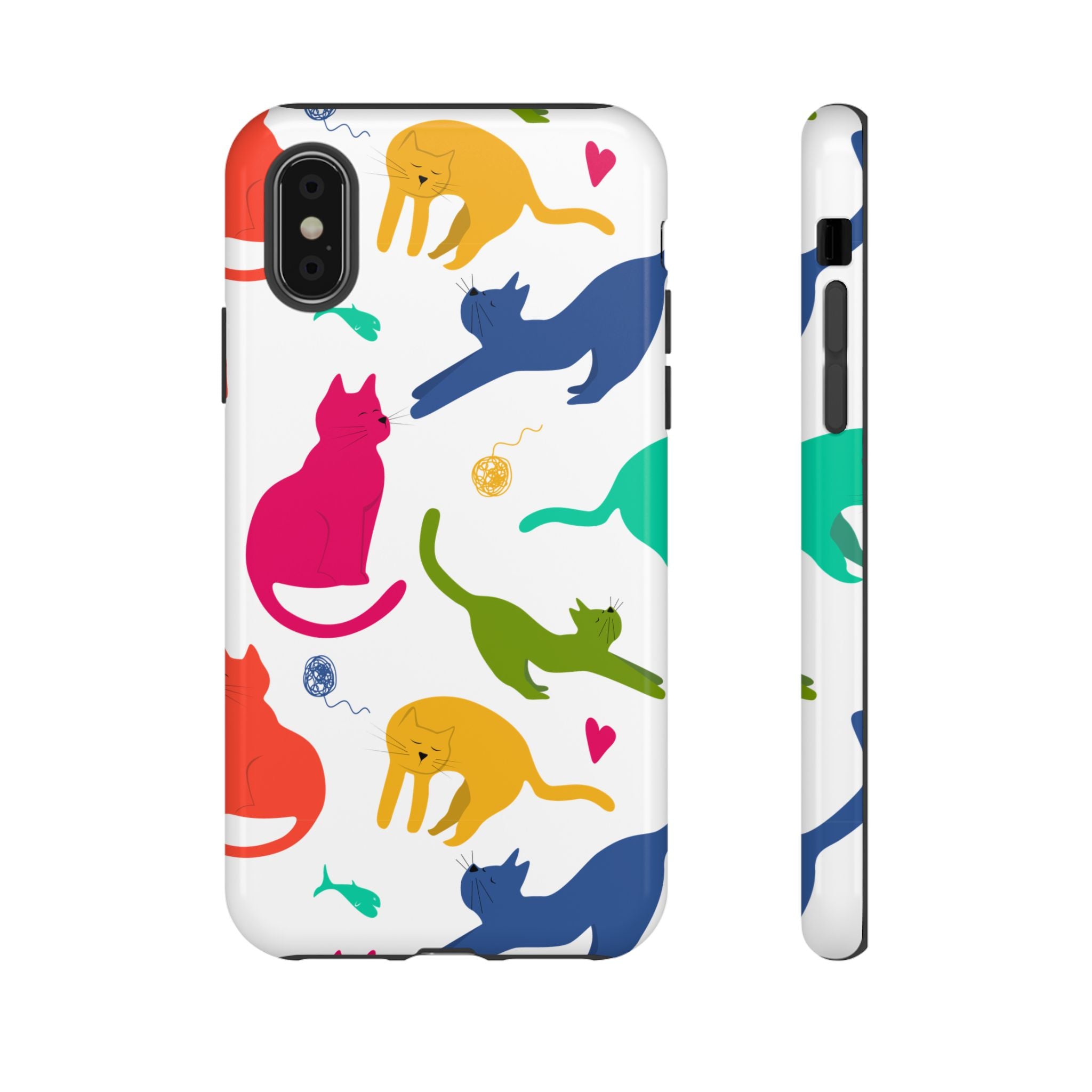 Colorful Cat Phone Case, Fun Pet Lover Gift, Tough Phone Cover, Cute Cat Accessories, Animal Theme Decor
