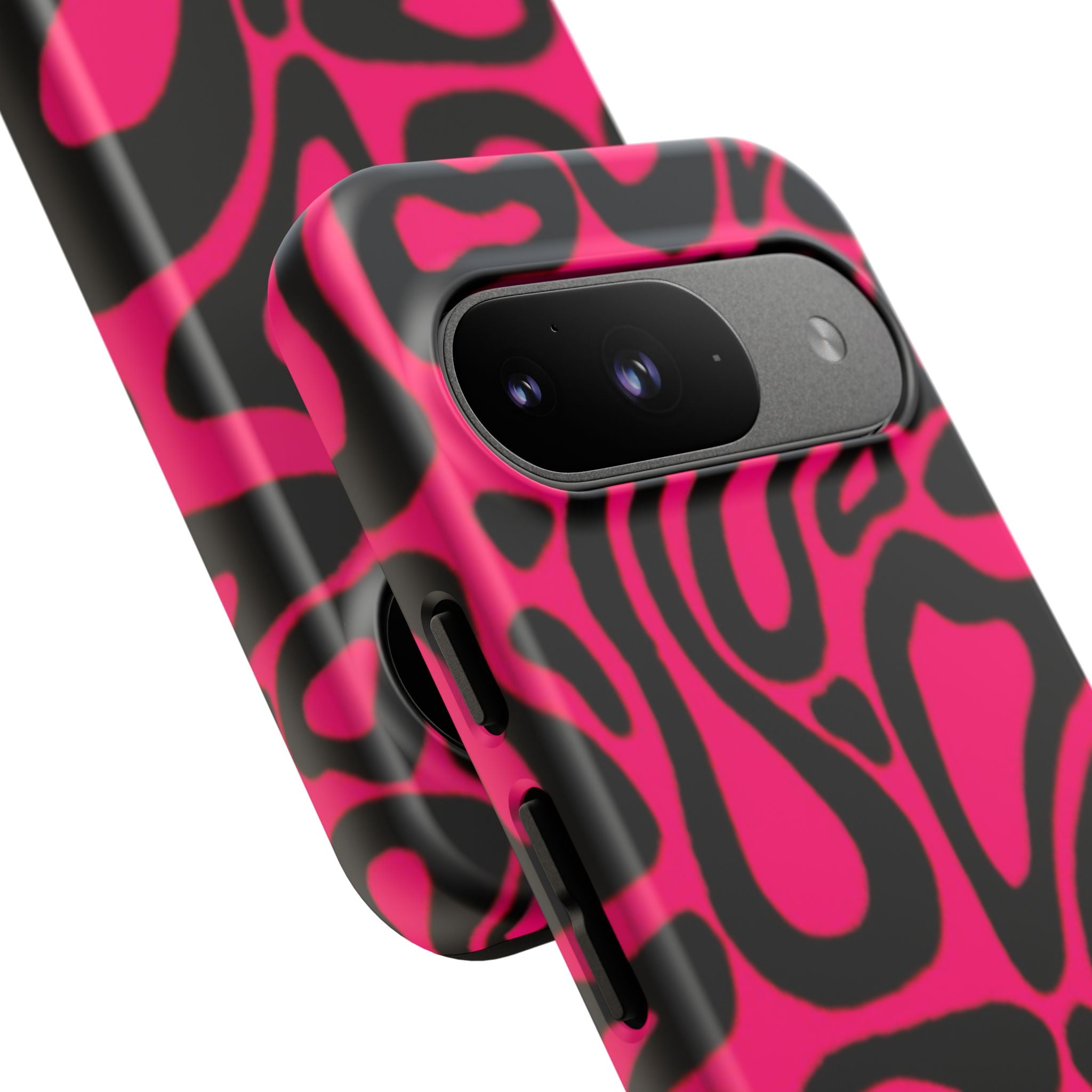 Bold Pink Patterned Phone Case, Stylish Tough Case, Trendy Accessory, Gift for Her, Tech Protection