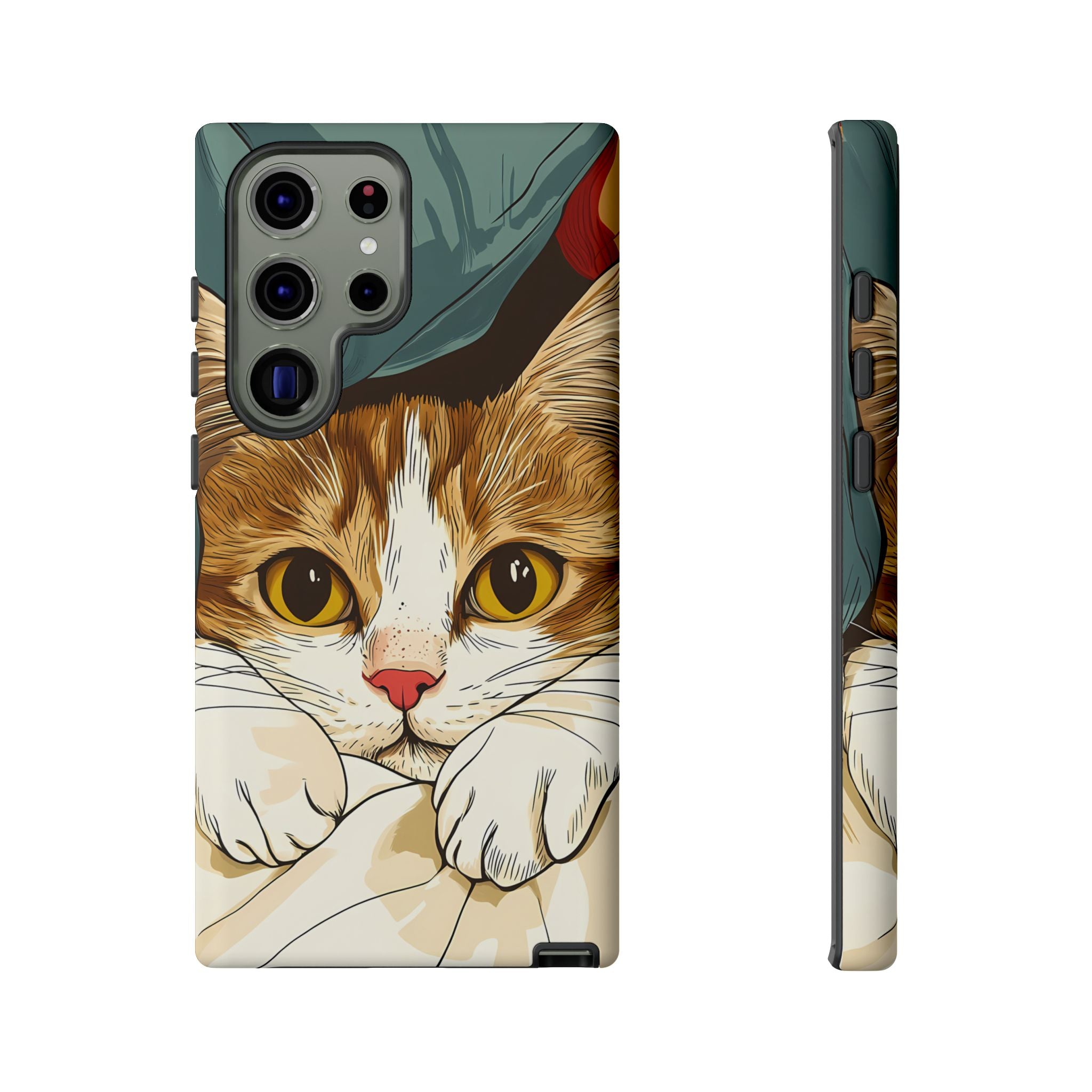 Cute Cat Phone Case - Ideal for Cat Lovers, Pet Owners, Birthday Gifts, Smartphone Accessories, Funny Pet Humor