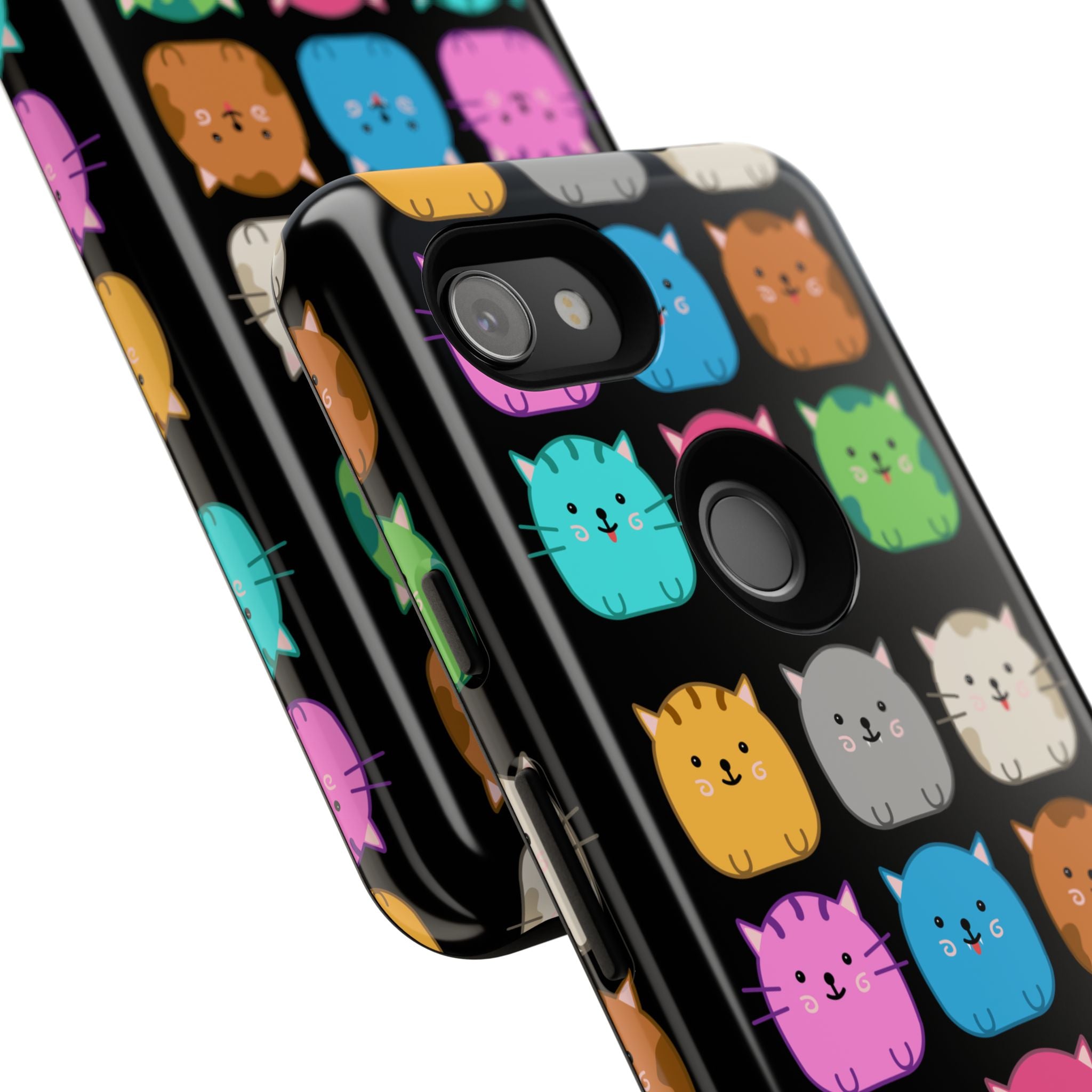 Cute Cat Phone Case, Kawaii Animal Lover Gift, Tough Phone Cover for Kids and Adults, Fun Cat Designs for Birthdays, Pet Lovers